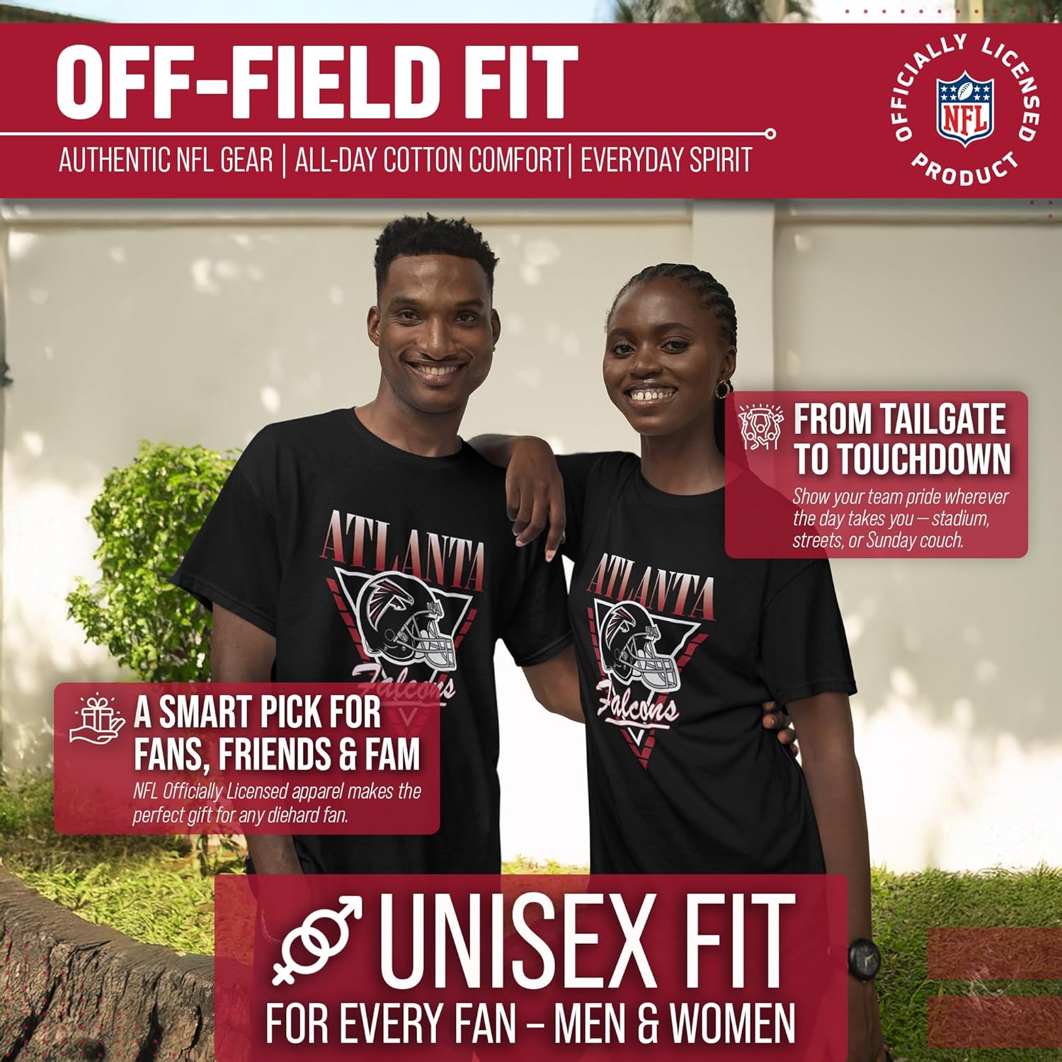 Team Fan Apparel NFL Adult Retro Triangle Unisex T-Shirt, Tag-Less Comfortable Football Apparel, Officially Licensed
