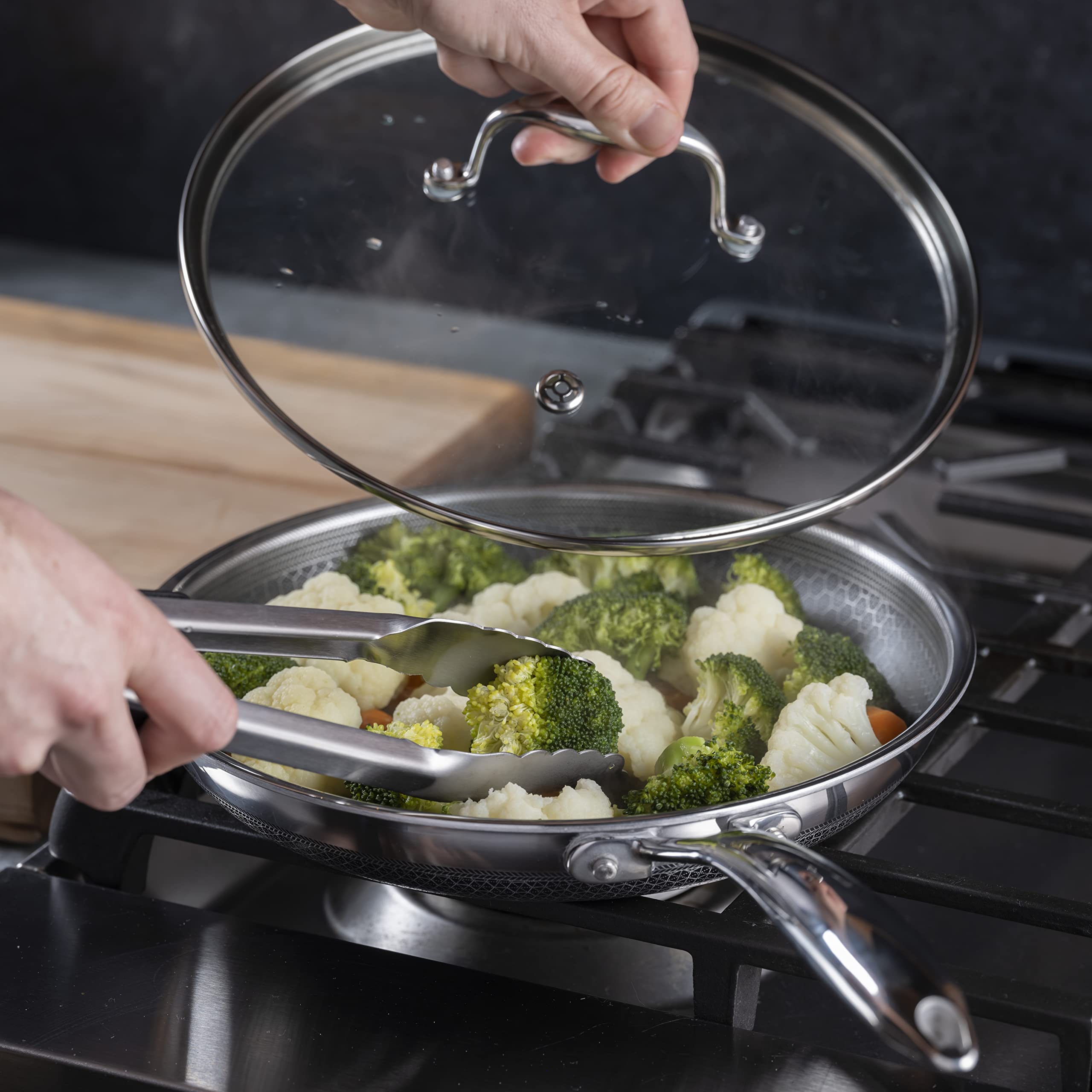 Amazon | HexClad 10インチ ハイブリッド ステンレススチール