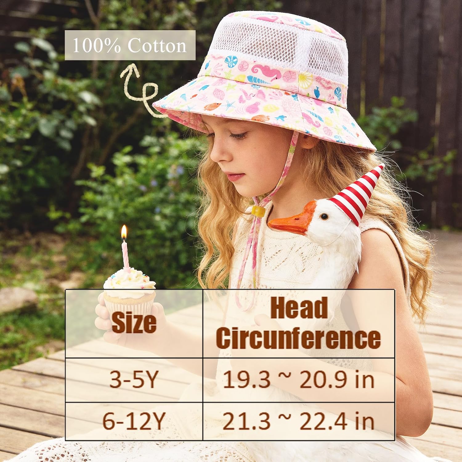 Kids Sun Hat UPF 50+ Summer Bucket Hat Lightweight Outdoor Beach Hat Adjustable for Boys Girls