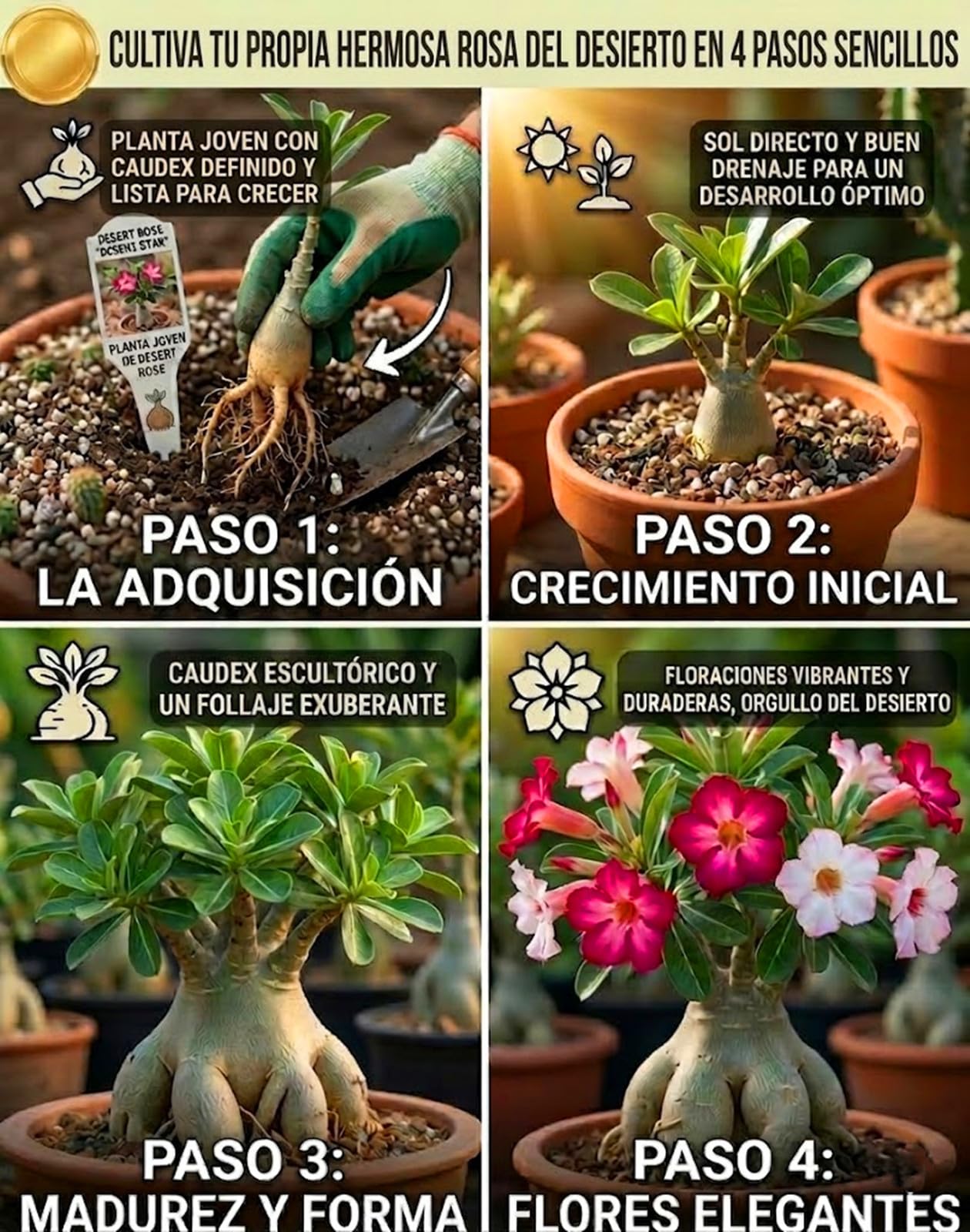 Exquisita rosa del desierto,sin necesidad de mantenimiento,Fragante y de fácil cuidado,Ecologización-Variedad Muy Rara-B -2 rizomas-C