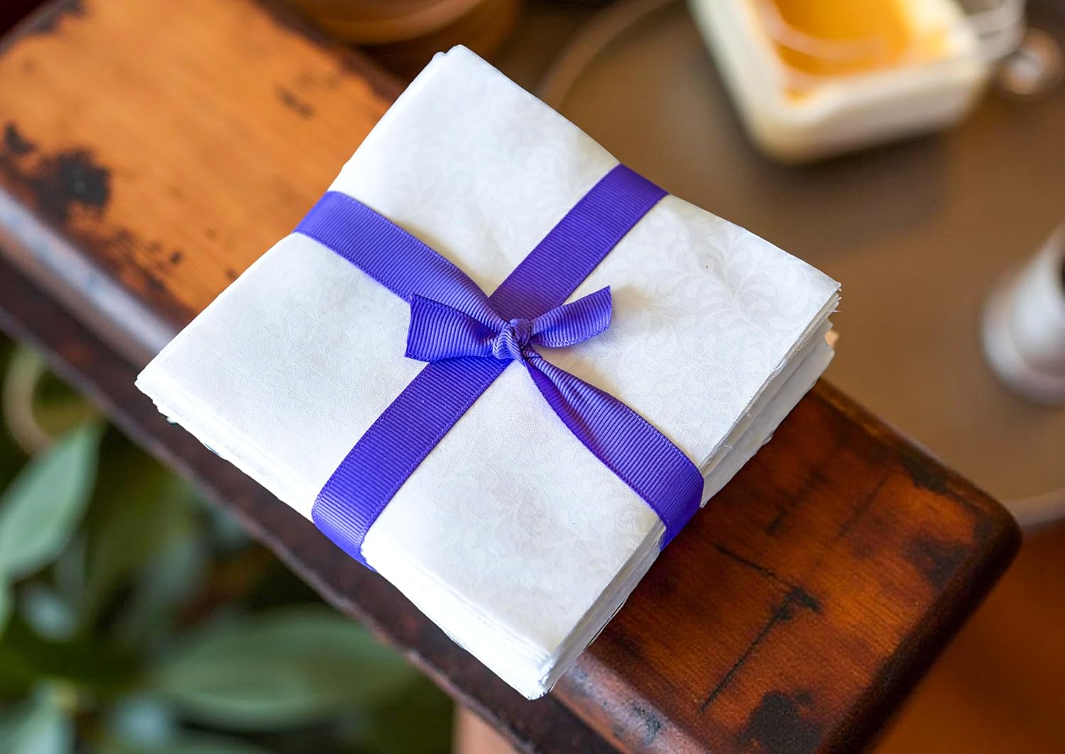 102 White on White Pre-Cut Charm Pack 5" Squares – 100% Cotton Quilt Fabric, Tone-on-Tone Designs, Machine Cut, Ready to Sew