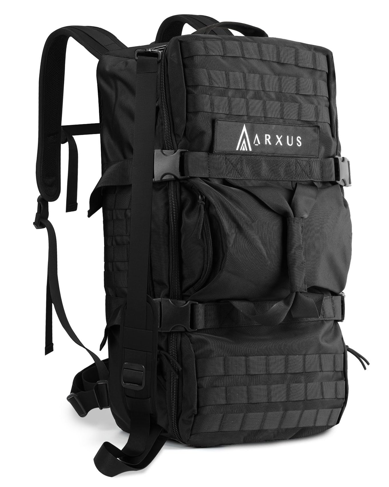 Arxus Taktischer Rucksack 60L Große Reiserucksack Herren Damen Reisetasche | Luggage Handgepäck Tasche, Multifunktions Wanderrucksack Handtasche Crossbody Bag, Sporttasche für Wander Trekking Camping