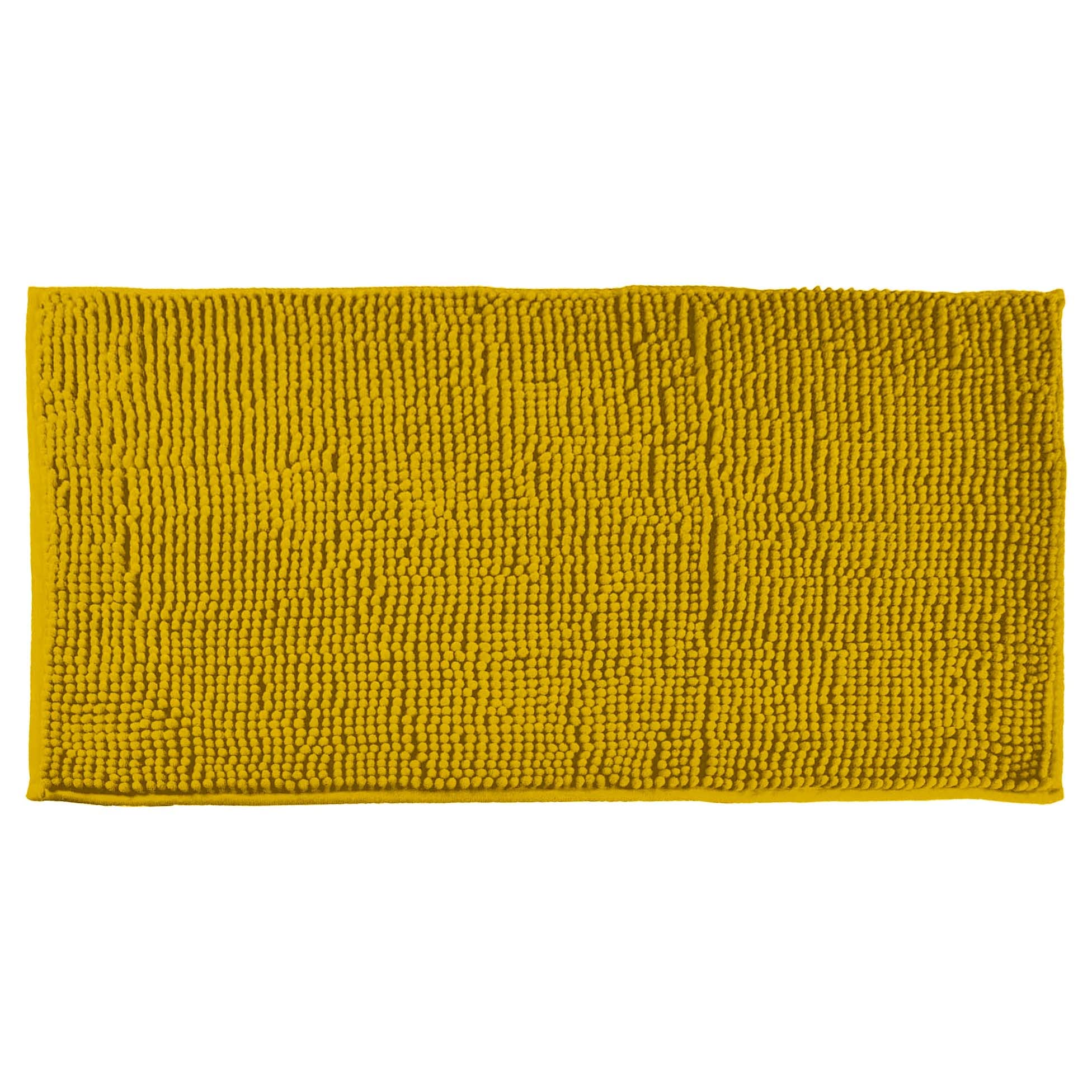 Douceur d'Intérieur, Tapis de Bain (50 x 120 cm) Sweety Miel, Microfibre Unie