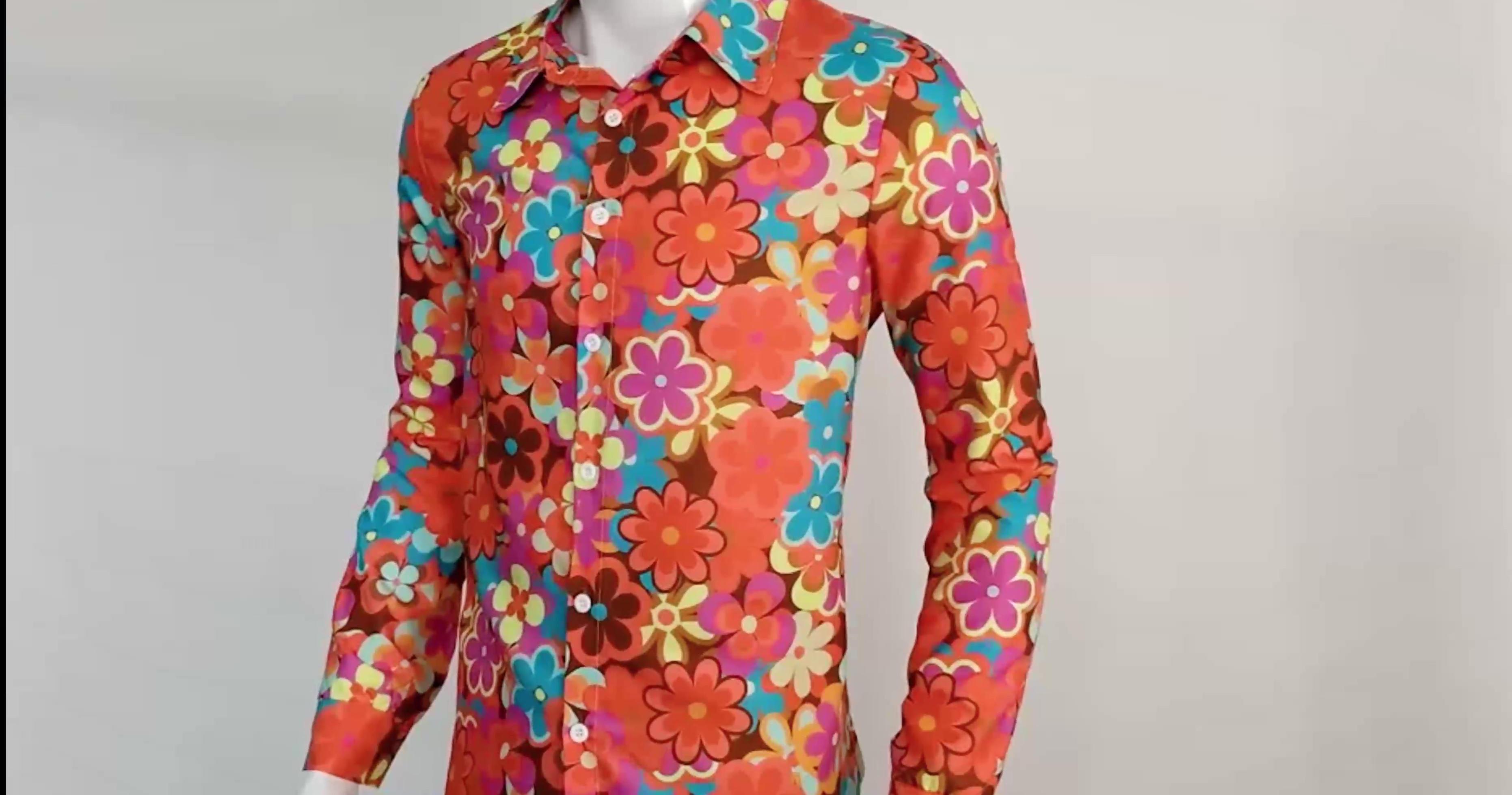 Amazon.com: Mens 70s Disco Shirt Hip Hop Long Sleeve Button Down