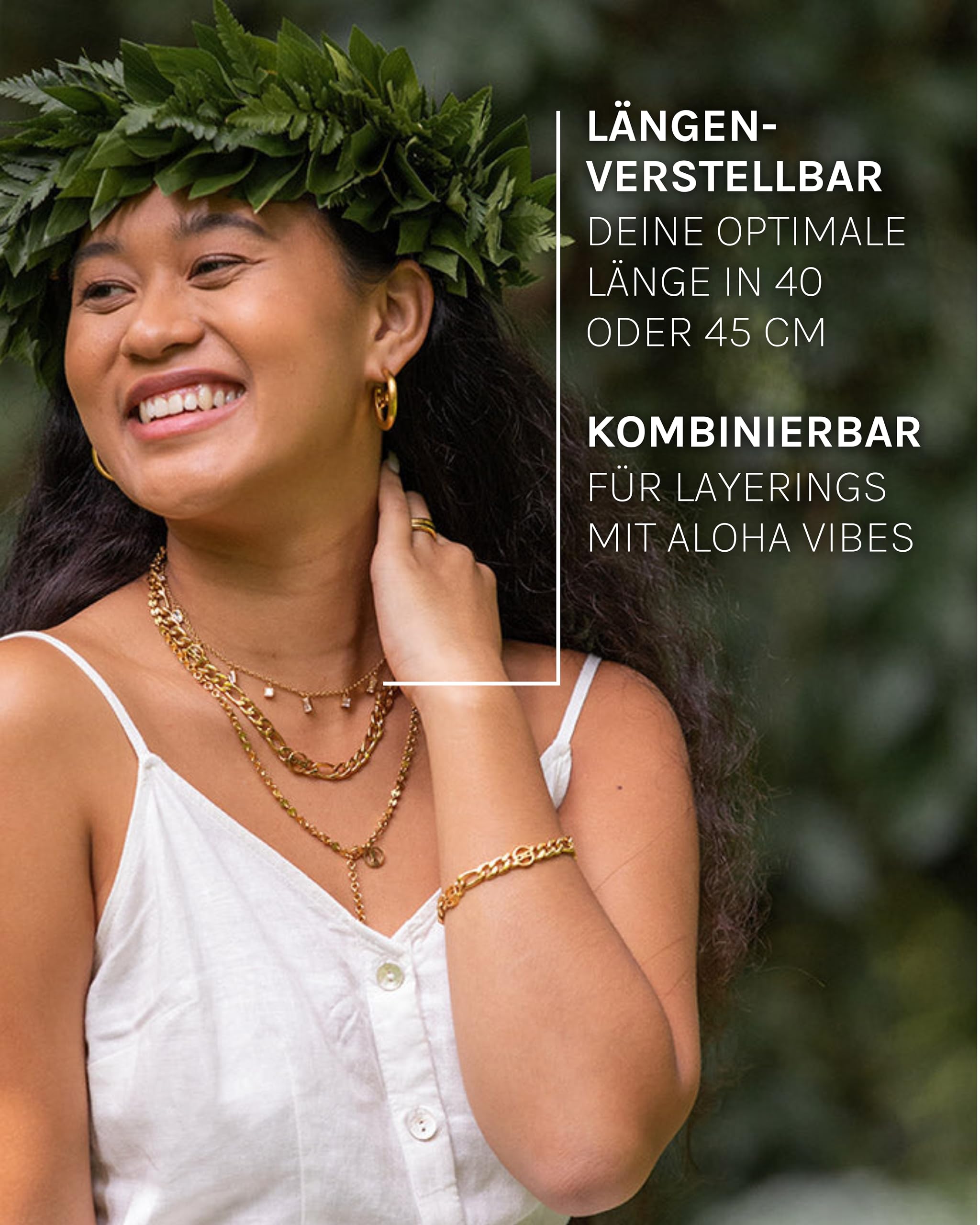 Purelei Powder Kette Damen – Halskette Damen aus langlebigem Edelstahl – Wasserfeste Kette – 40-45 cm Länge verstellbar – Halskette für deinen individuellen Look