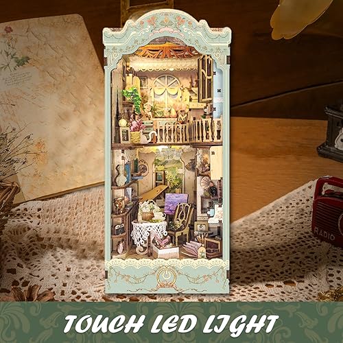 Miniatura 3 de Kit de rincón de libros, kit de bricolaje de rincón rural, kit en miniatura de rincón de libros para estantería, soporte decorativo de madera para