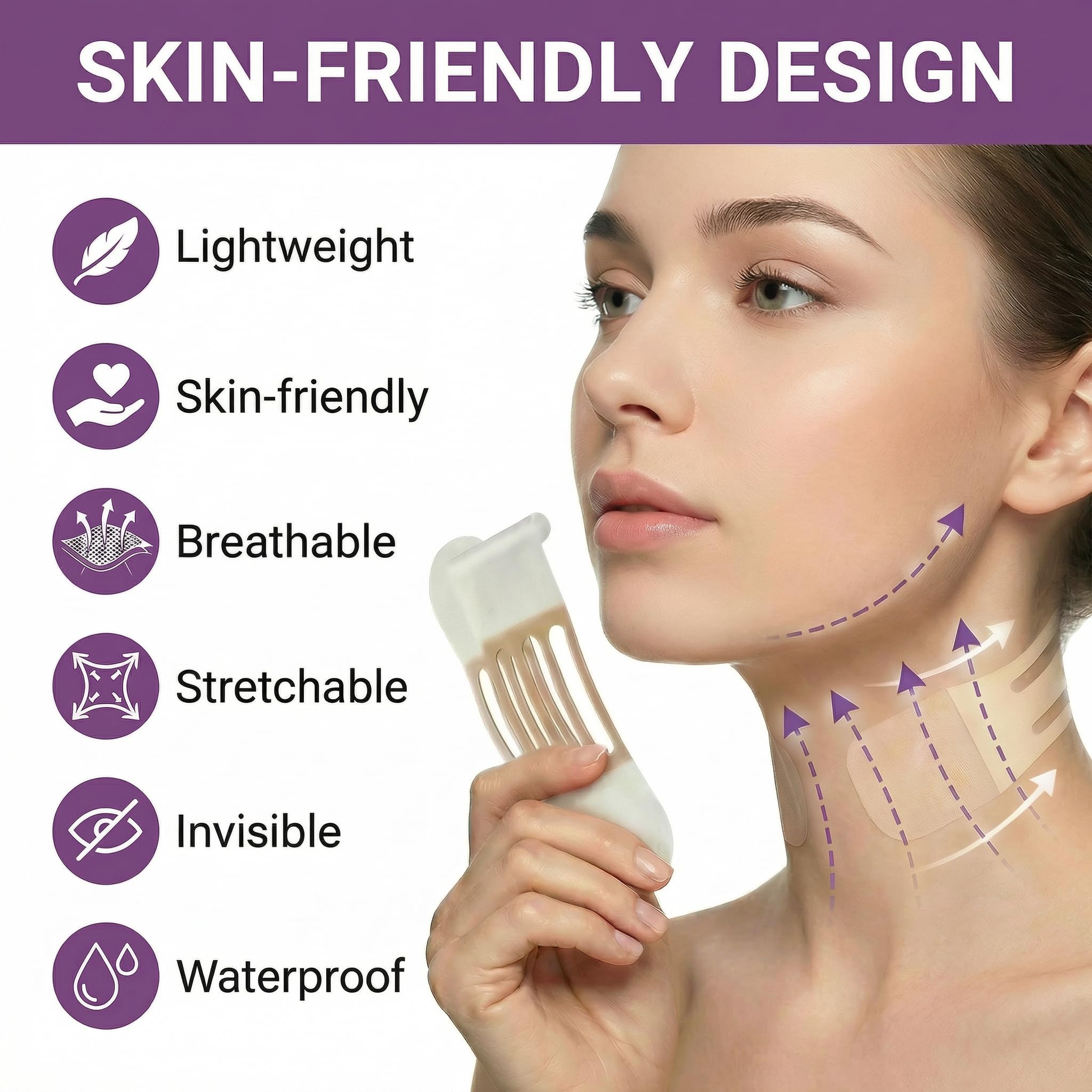 MOONONE Disposable Invisible Neck Lift Tape, Instant Neck Lift, 12-Pack