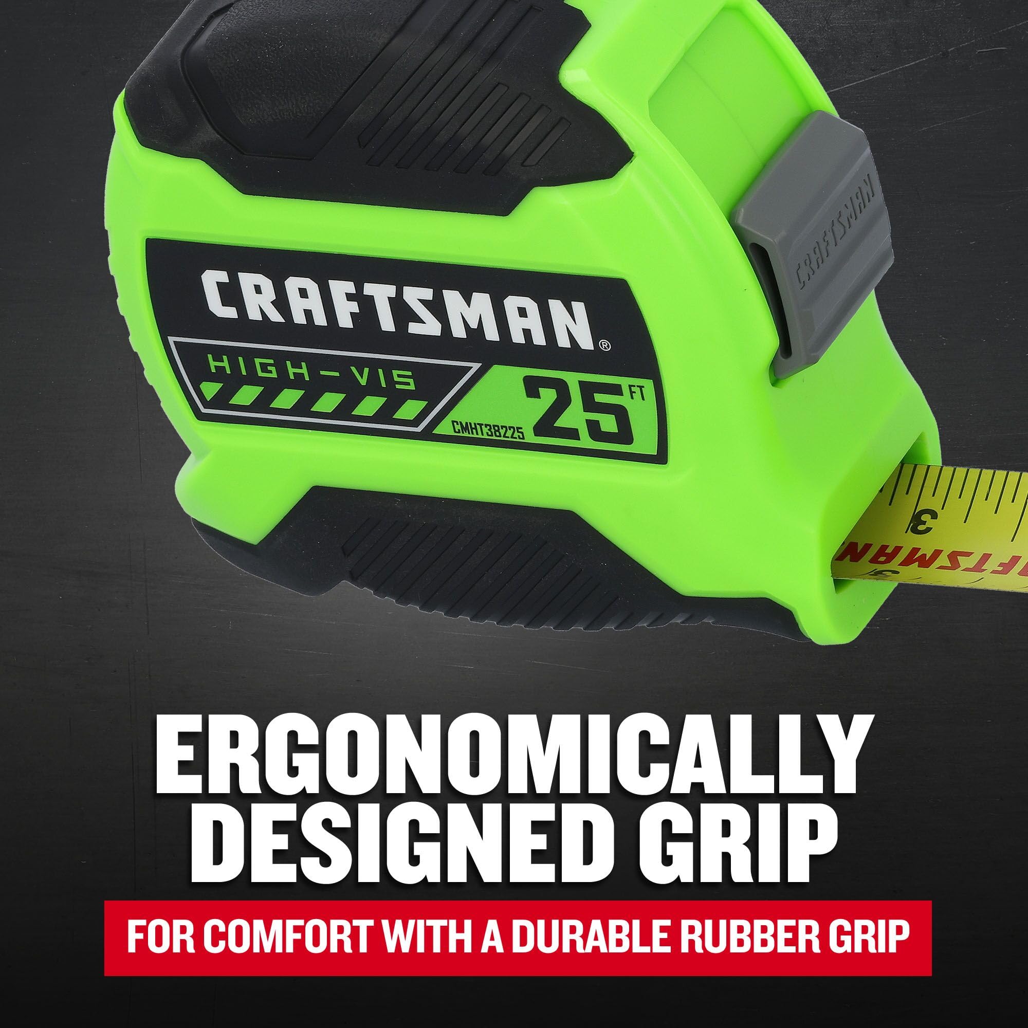 CRAFTSMAN Mètre ruban haute visibilité 7,6 m noir et vert (CMHT38225LW)