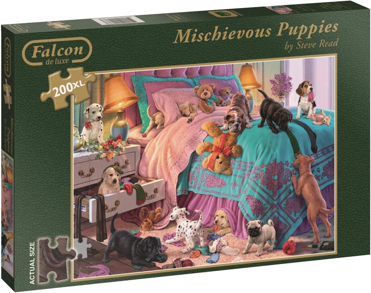 Falcon Games Mischievous Puppies Jigsaw Puzzle (200-Piece, X-Large)