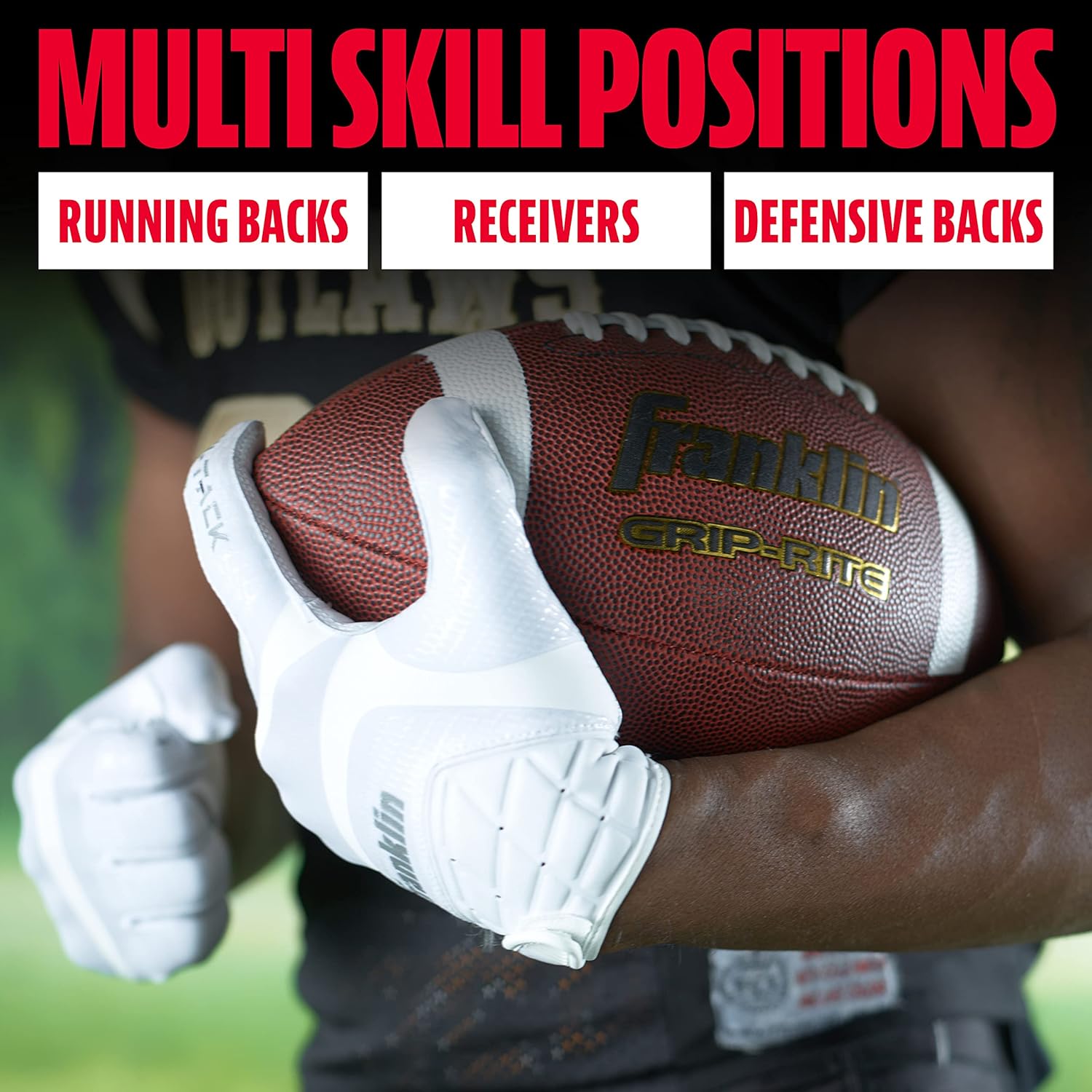 Franklin Sports Football Receiver Gloves - Adult and Youth Football Receiver Gloves - Extra-Grip Premium Football Gloves for All Ages - Hi-Tack - SFIA Approved - Image 6