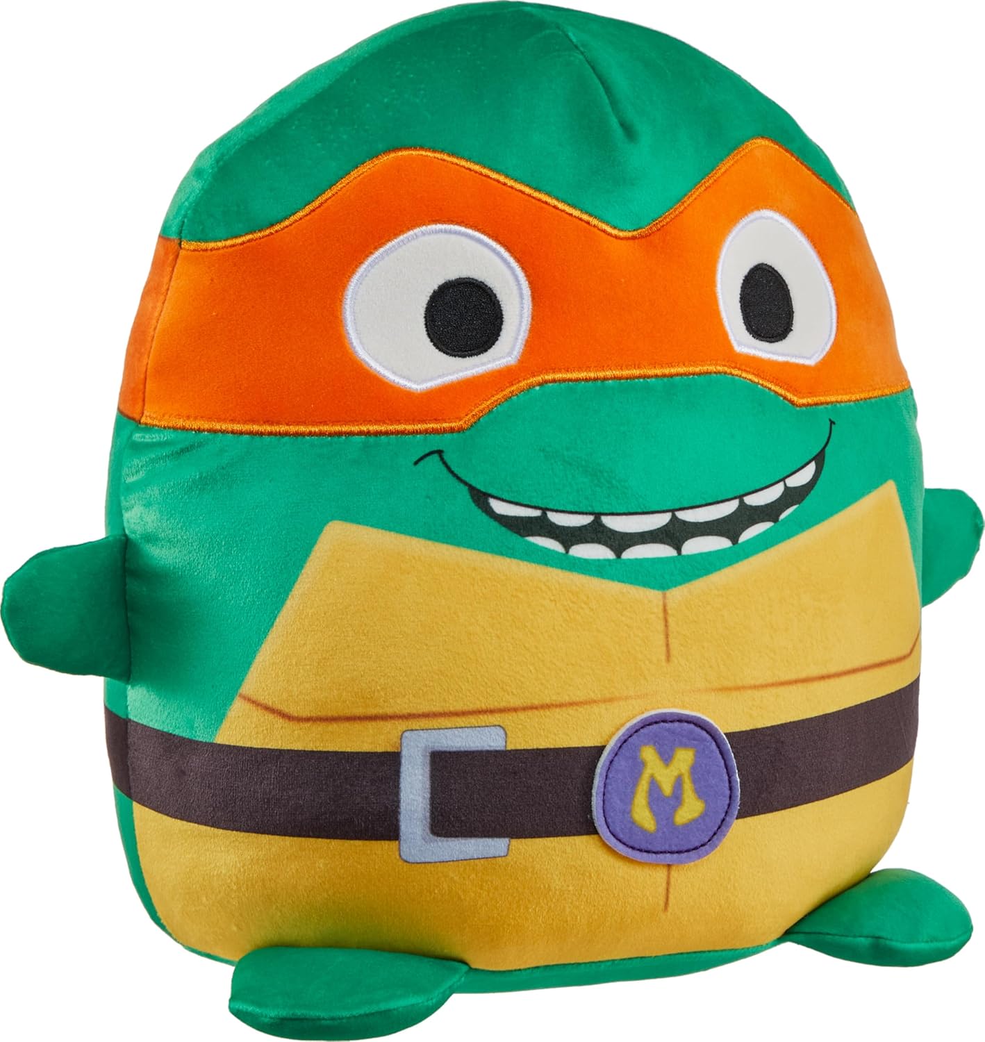 Mattel Teenage Mutant Ninja Turtles: Mutant Mayhem Cuutopia Plush Toy, 10-Inch Michelangelo Kawaii-Style Soft Figure, Orange Masked Mikey Collectible