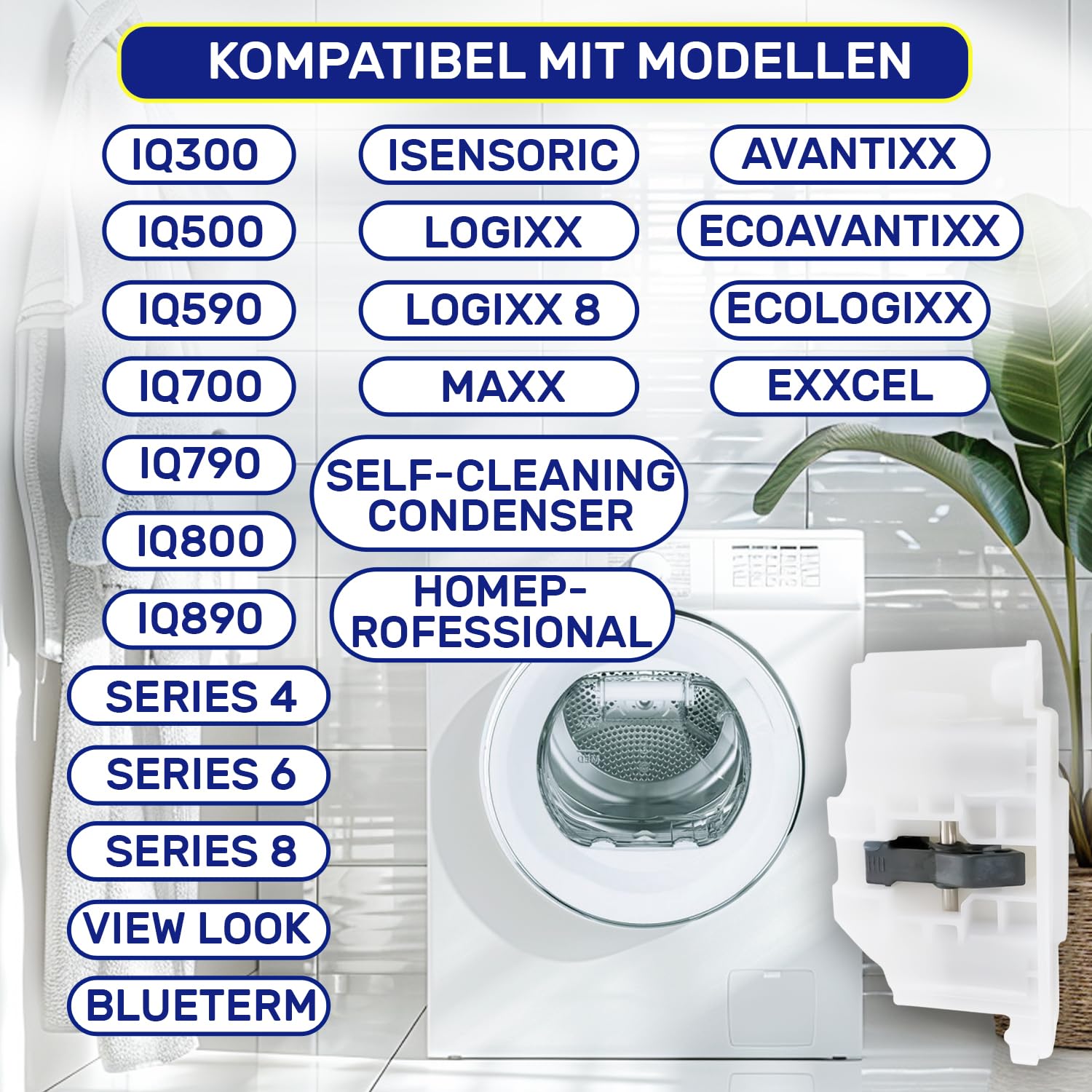 Türschloss der Trockner mit dem Originalcode 00623797 623797 für Bosch für Siemens Logixx Avantixx EcoLogixx Maxx Extraklasse iQ300 iQ500 iQ700 iQ800 - MADE IN GERMANY - Garantie 10 Jahre - MONTERAL
