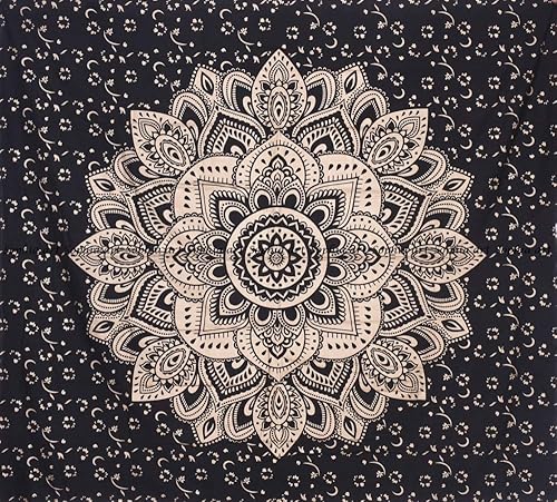 Miniatura 2 de Sophia-Art Funda de edredón india hecha a mano de algodón hippie con estampado étnico de mandala bohemio ombré, funda de edredón de Donna con 2