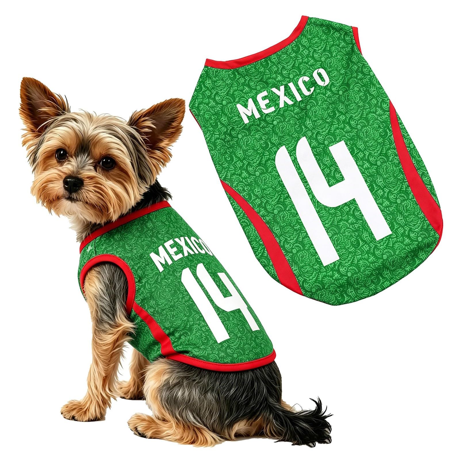Personalised Dog T Shirt football match 2026 Pet Apparel, printed with Country Flag Name Number, S-5XL for Small Medium Dogs, Breathable Pullover Design, Ideal Pets Gifts