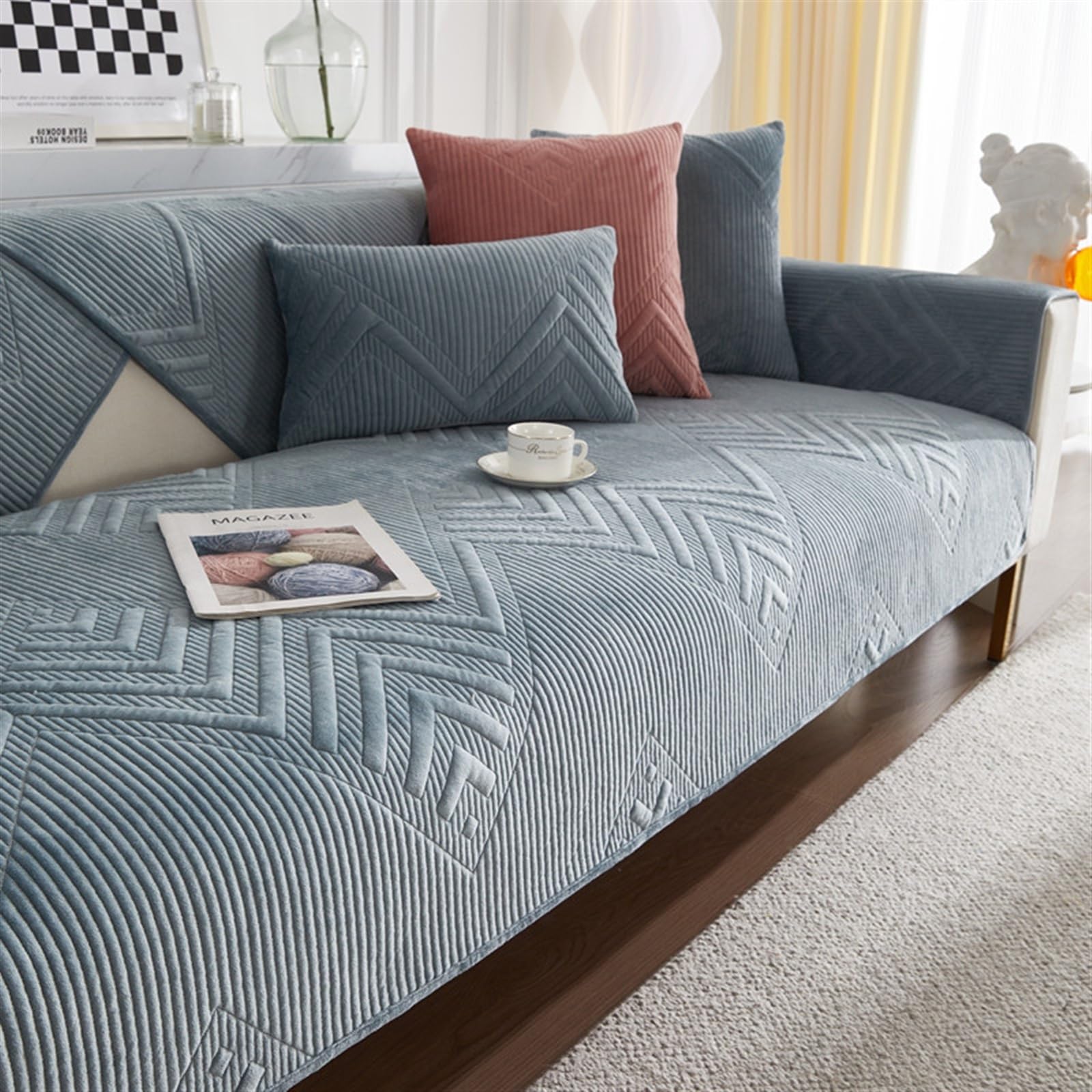 Housse de canapé souple et lavable 35 x 82 pouces antidérapante