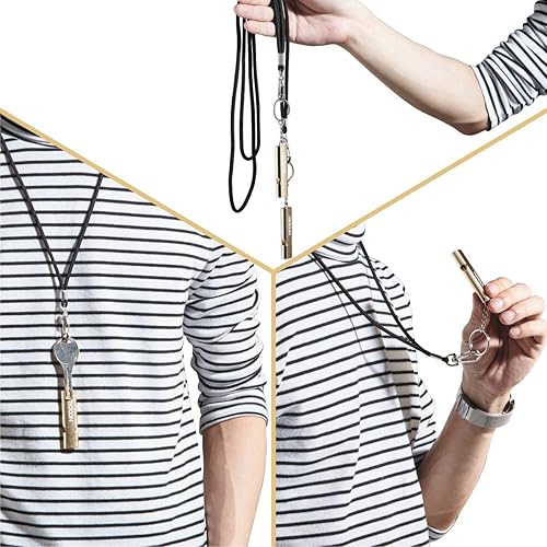 Vista 11 de Noopel Silbatos de emergencia, silbato de seguridad con cordón y llavero para acampar al aire libre, senderismo, barco, mochilero, pesca, kayak