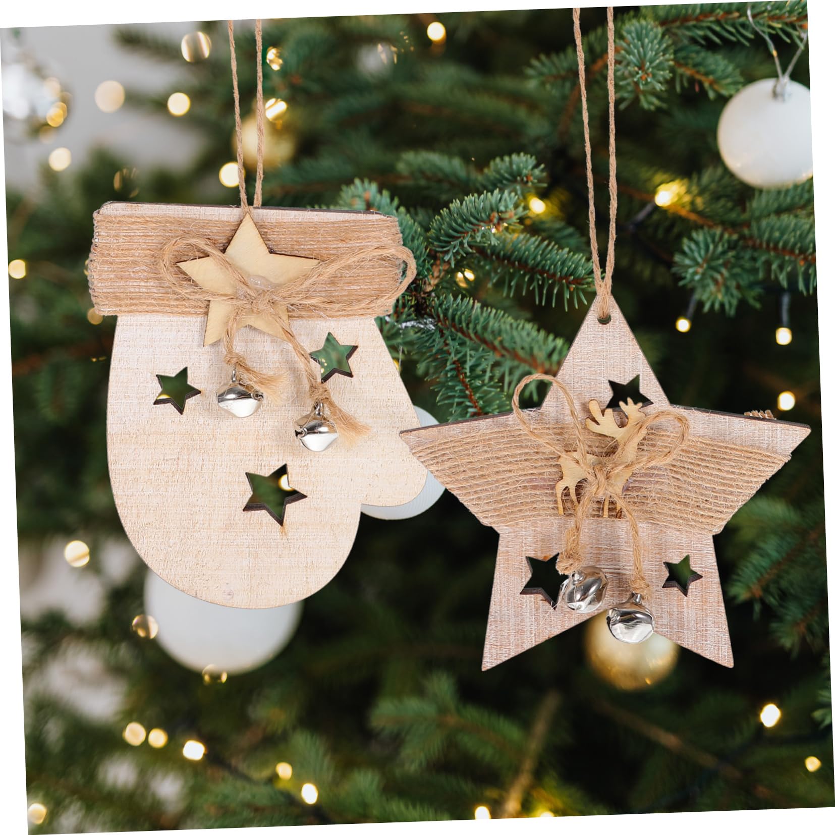 3 Juegos Navidad Colgante Decoración Navideña Guirnalda Accesorios De Fiesta Decoraciones Navideñas Madera 6 Piezas * 3