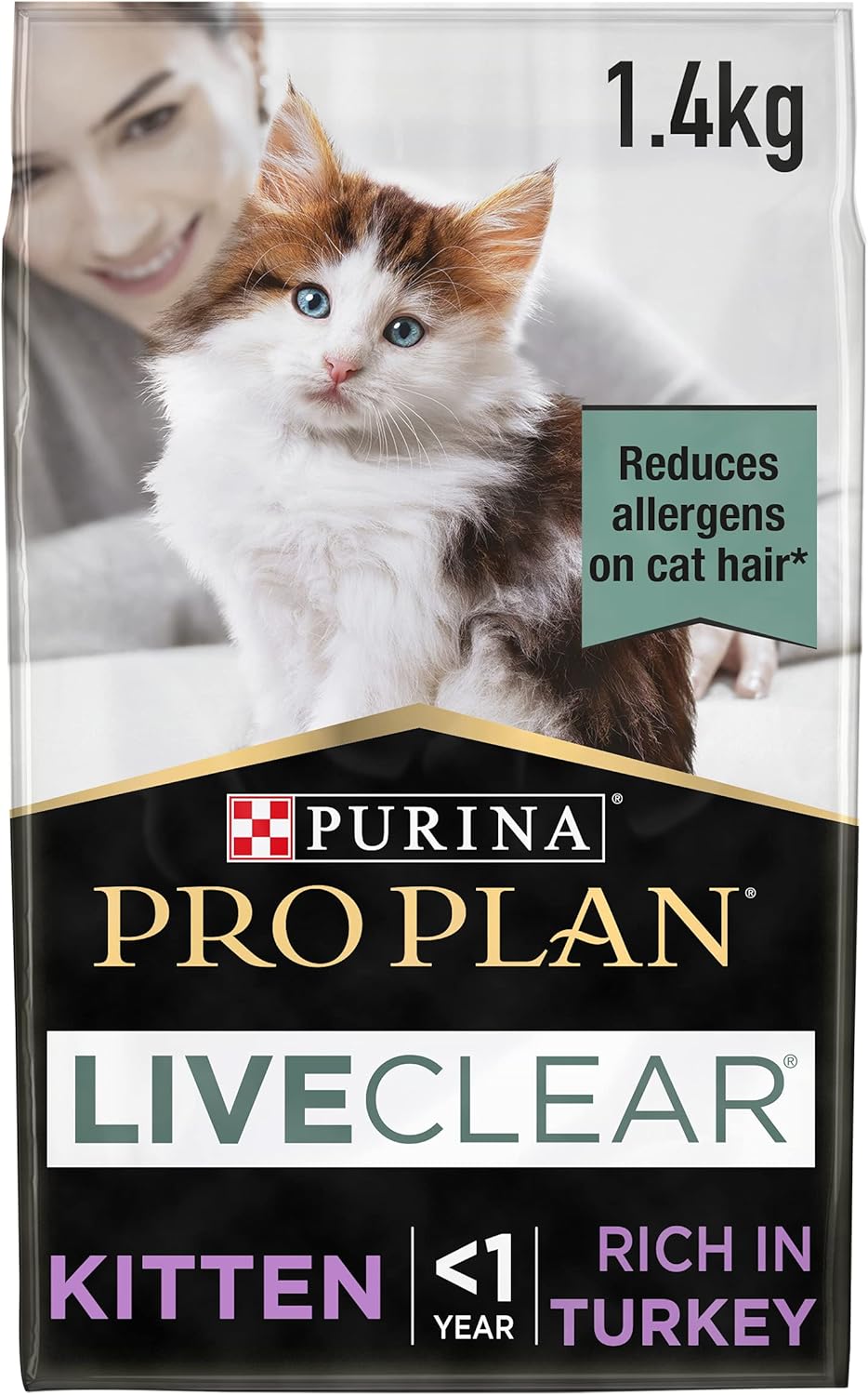 PRO PLAN® LIVECLEAR® Kitten 112M Rich in Turkey Dry Cat Food 1.4kg