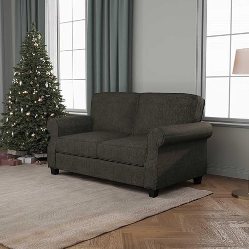 Miniatura 2 de Sofá con marco de madera maciza, cómodo sofá con asientos extra profundos, moderno sofá de 2 plazas, para sala de estar, apartamento, sala de estar