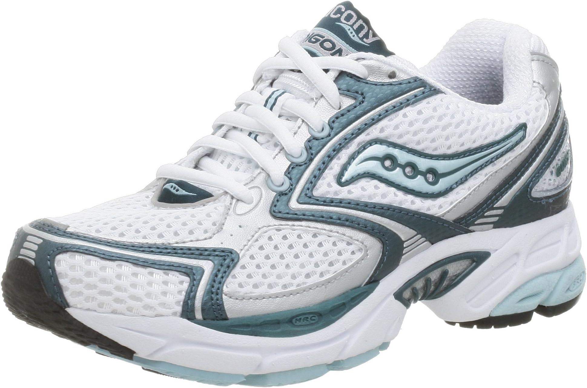 Saucony Women's Grid Trigon 4 Guide Running Shoe,White/Green,5.5 M