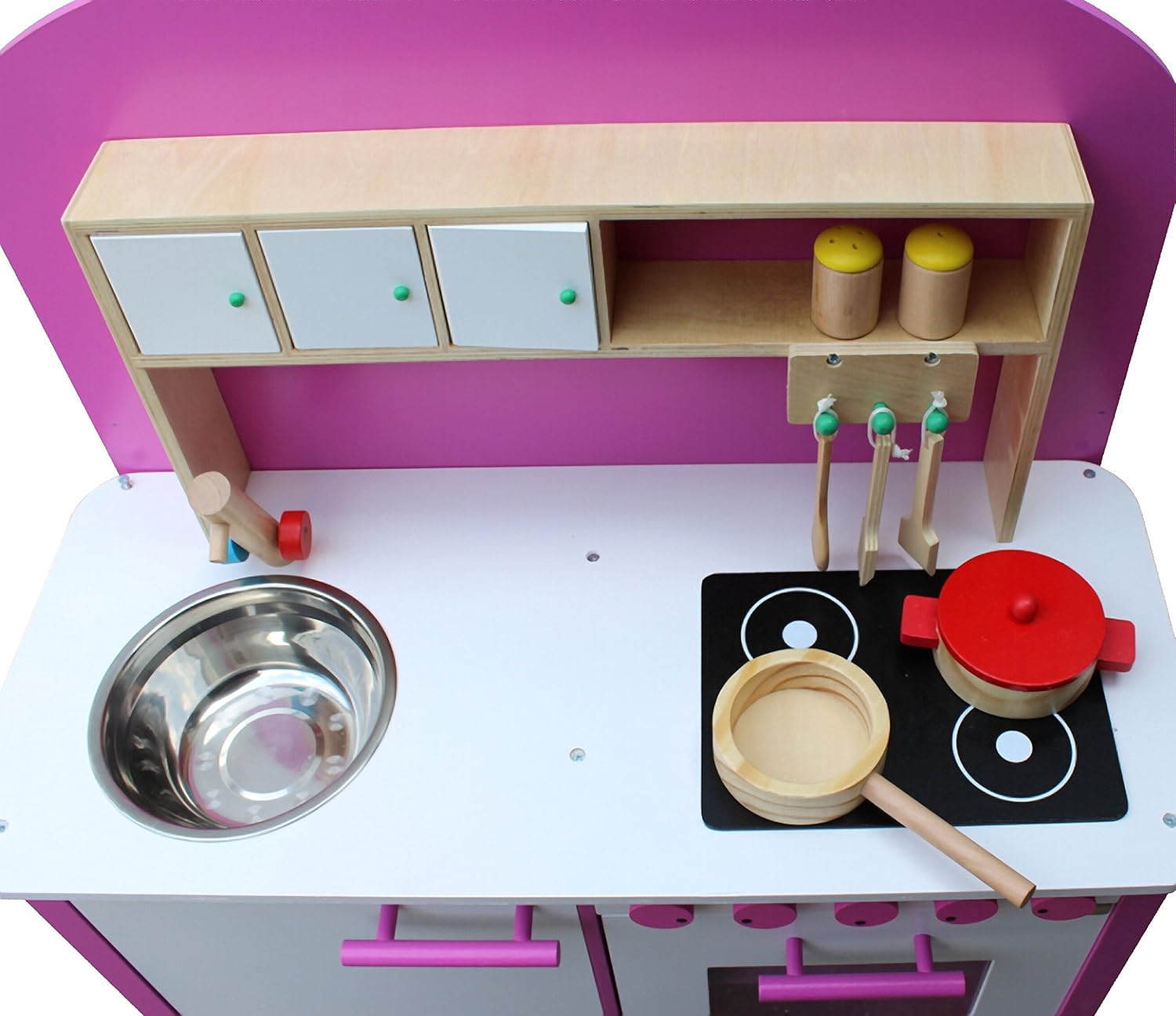 Kidzmotion La Cuisine Parfaite Wooden Pretend Play Kitchen (Pink) TopToy