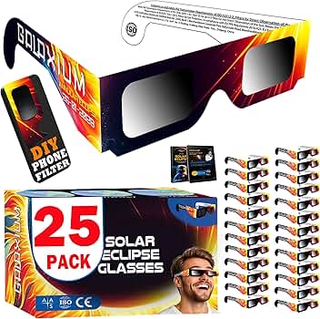 Amazon.com: Galaxium Solar Eclipse Glasses AAS Approved 2026 - [25