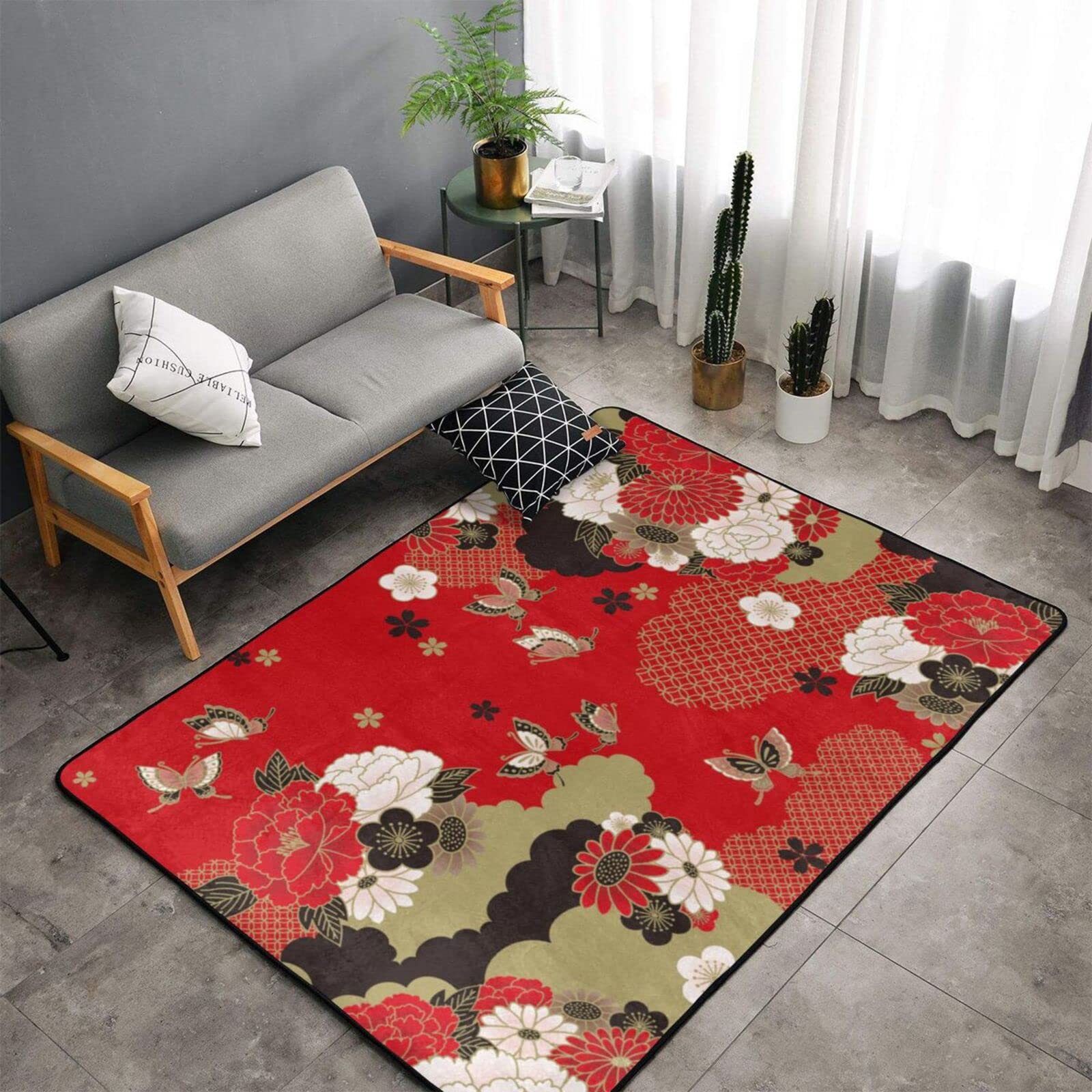 花柄 和風 ラグ ラグマット 段通 絨毯169×241cm ベージュ 花柄 和風 ラグ ラグマット 段通 絨毯169.5×241cm ベージュ