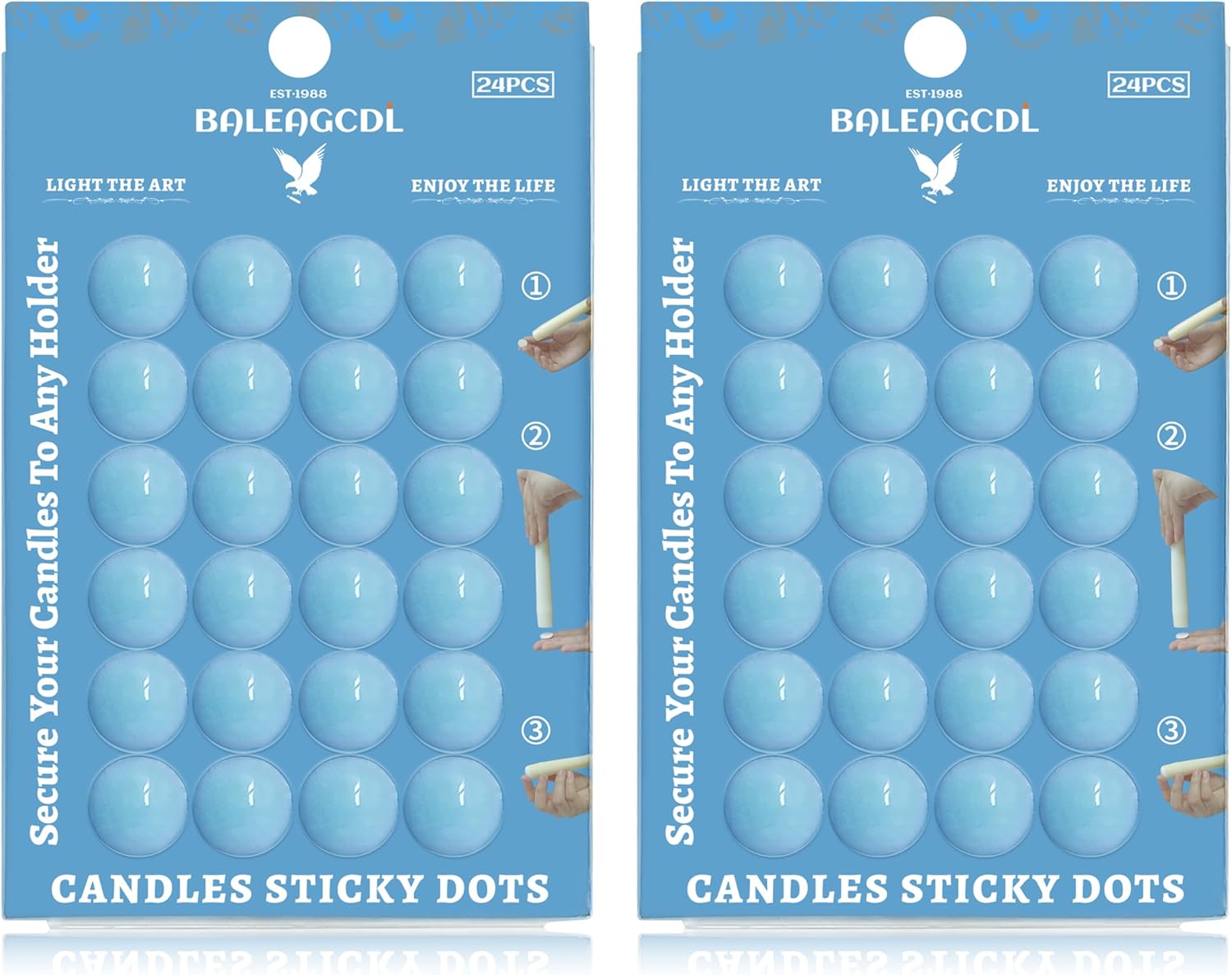 Candle Sticky Dots - Black Wax Candle Adhesive Dots - Unscented Cire Adhesive for Secure Candle Placement - Easy Clean for DIY Projects - Pack of 48