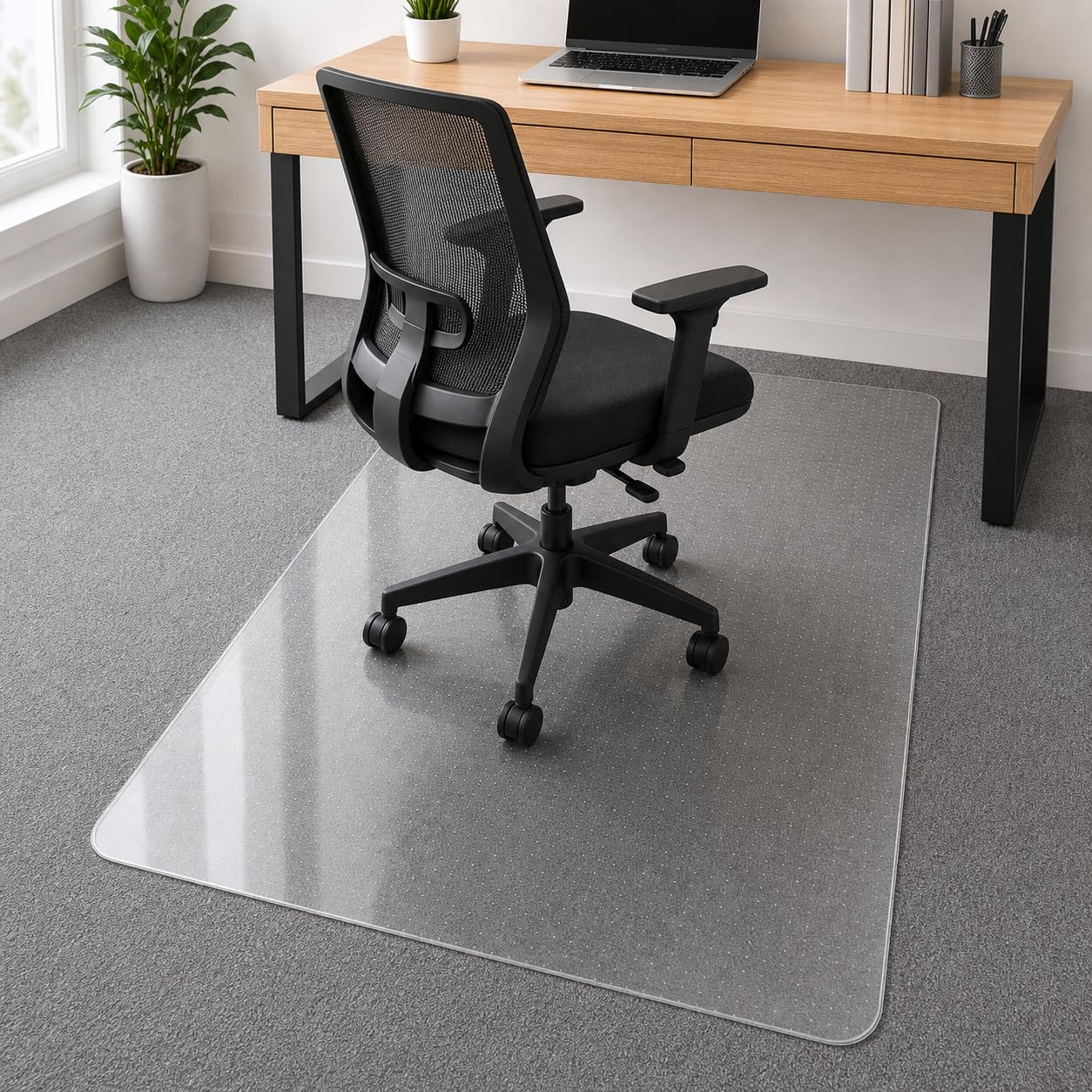 Photo 1 of Office Chair Mat for Carpet: 36" x 48" Plastic Heavy Duty Computer Desk Mats for Low Flat and No Pile Carpeted Floor - Clear Rug Pad for Rolling Chairs Office Work Home Gaming Rectangle