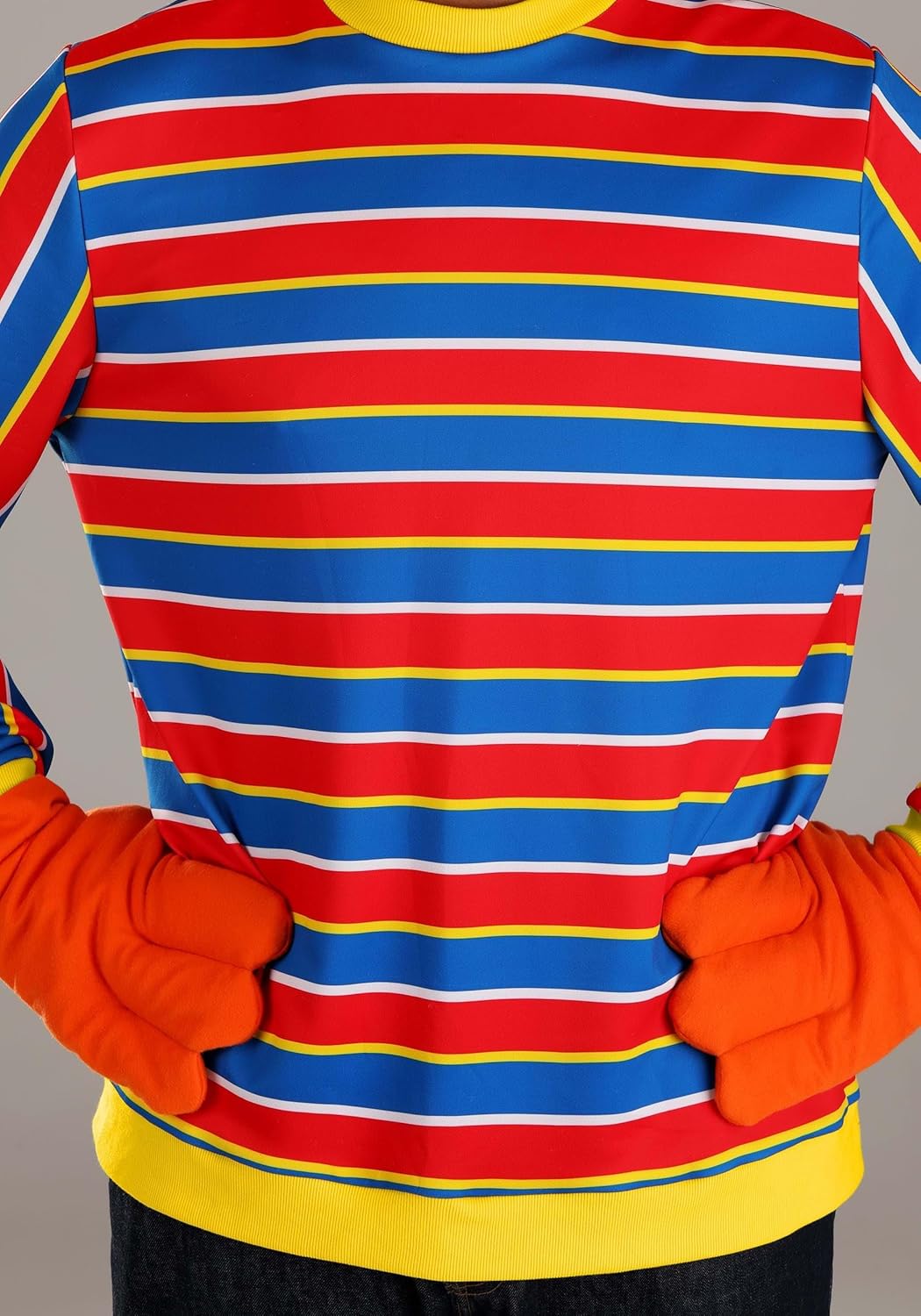 Men's Sesame Street Ernie Mascot Costume | Adult Muppet Character Outfit Shirt, Head and Gloves for Halloween - Image 4