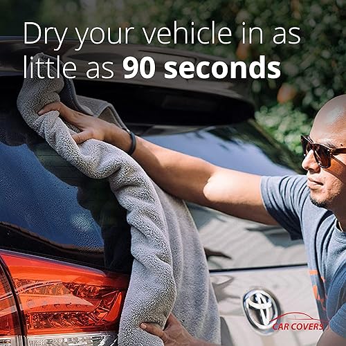 Miniatura 3 de Toallas de microfibra platino para autos, juego de 2 toallas de secado con máxima absorción, toallas de lavado sin arañazos para detalles, kit de