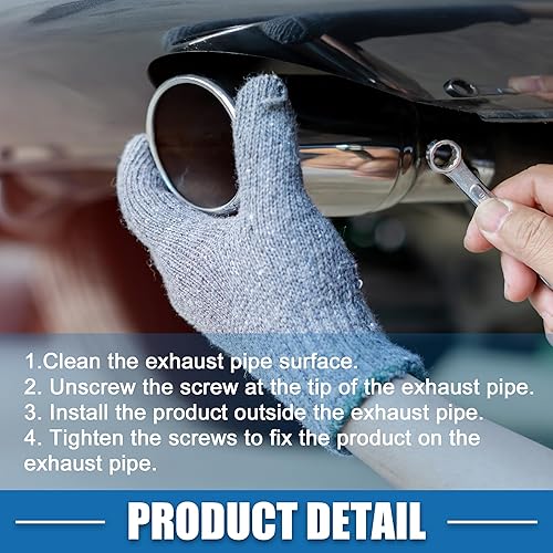 Miniatura 6 de Punta de escape doble para automóvil, tubo de cola curvado, entrada de 2.4 pulgadas, 2.4 x 2.1 pulgadas, salida de 6.7 pulgadas de longitud, punta