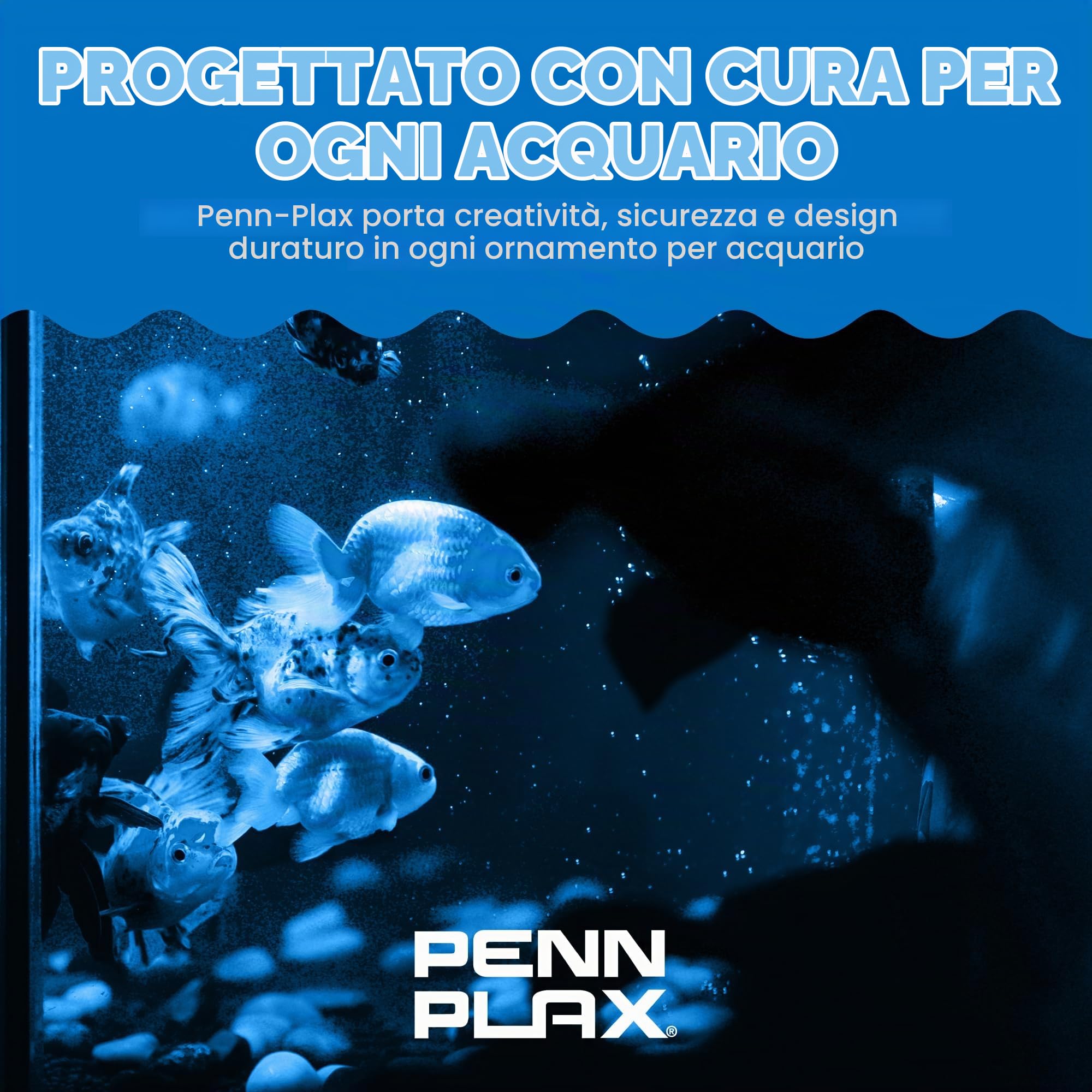 Penn-Plax Castello Decorativo per Acquario, Parte B, Marrone Scuro, Crema, Blu