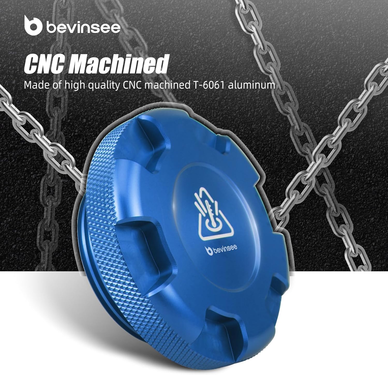 Bevinsee Cooler Reservoir Cap Compatible with S3/A3 8V 2013-2020 8Y Compatible with VW Jetta Golf 7 Replacement 2Q0121321 3C0121321 5Q0121321 Aluminum Antifreeze Cap Blue