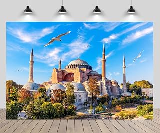8ftx6ft Hagia Ayasofya Sophia Backdrop Istanbul Mosque Blue Sky Scenery Background Turkey Travel Religious Themed Party Decorations Photo Shoot Studio Props