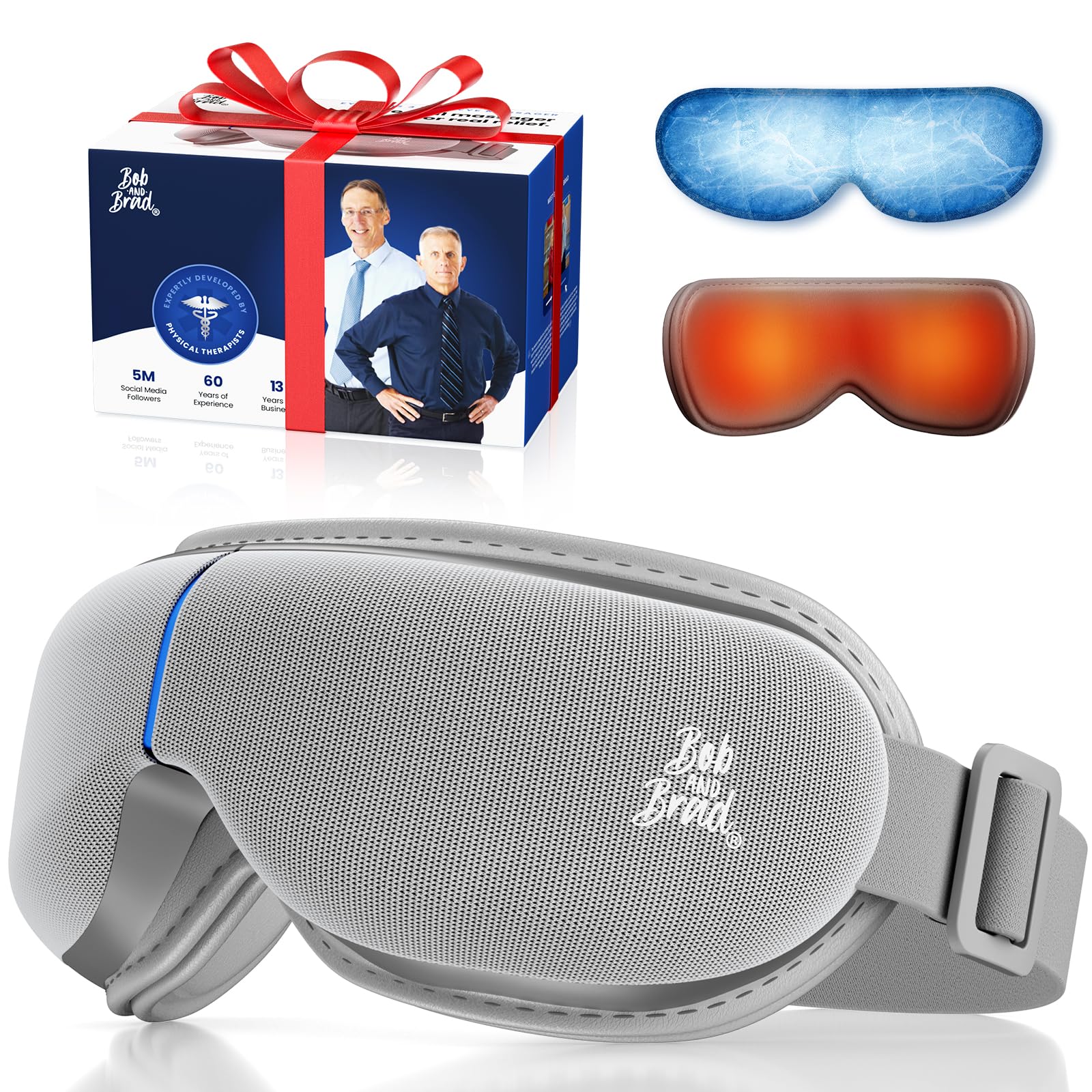 BOB AND BRAD Eye Massager with Heat and Cooling, EyeOasis 3 Elite Electric Eye Mask for Mi...