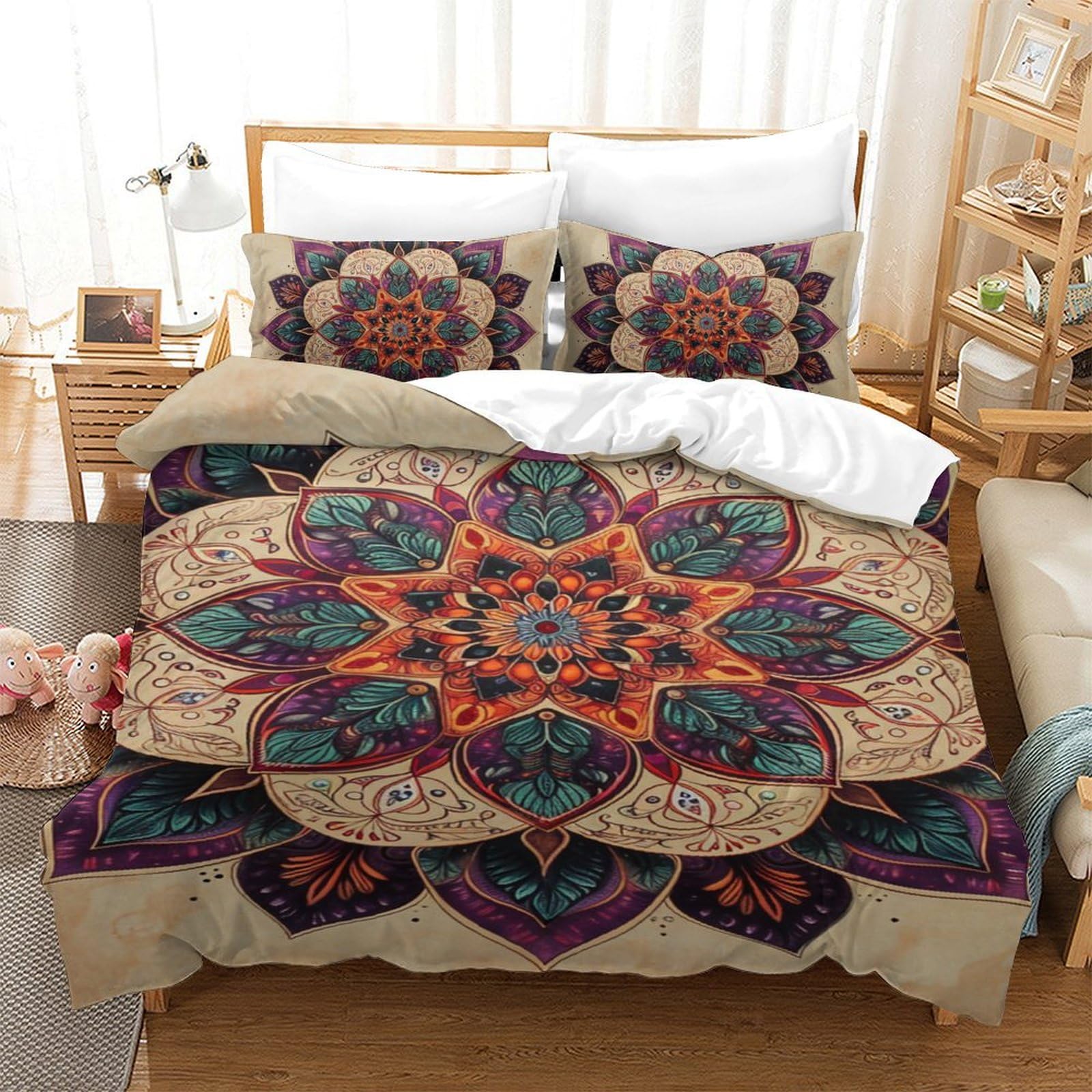 Housses de couettes 140x200 microfibre super douce Bohemia sans repassage