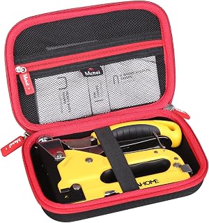 Mchoi Hard Case Suitable for YEAHOME 4-in-1/ for Craftsman Pushfire/for Dewalt 2 in 1 (DWHT80276) Stapler Gun, Protective Case for Staple Gun, Staples and Accessories, Red