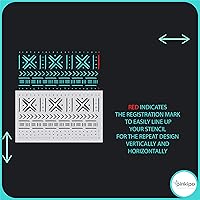 Vista 9 de PINKIPO® 【2 Pack】, Mudcloth, Large WALL STENCIL, Modern Geometric Wall Stencils for Painting, Stencils For Walls, Tribal Wall Stencil