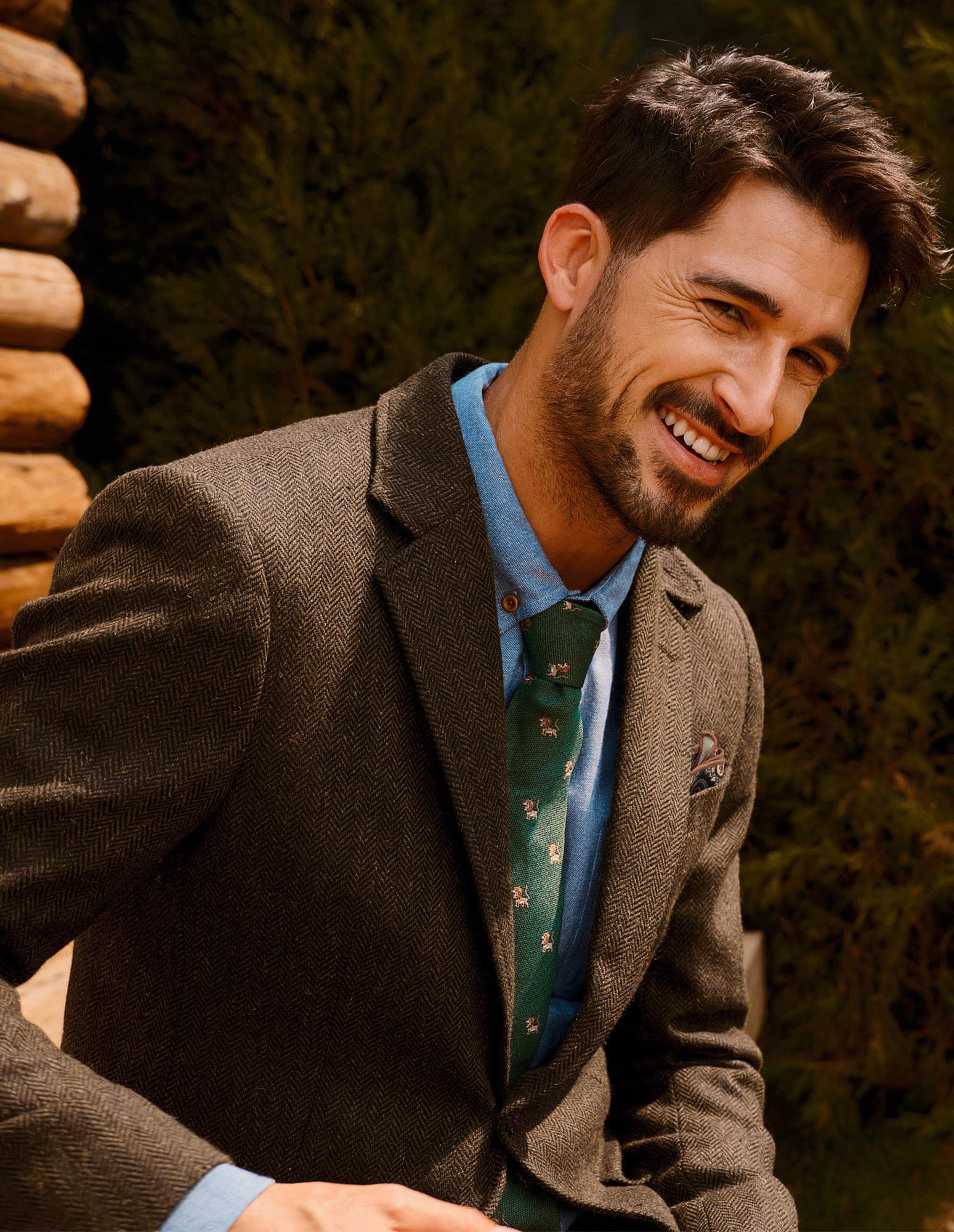 Giacca sportiva in tweed a spina di pesce in misto lana britannica | 2 bottoni a spina di pesce cappotti sportivi casual blazer con tasca quadrata