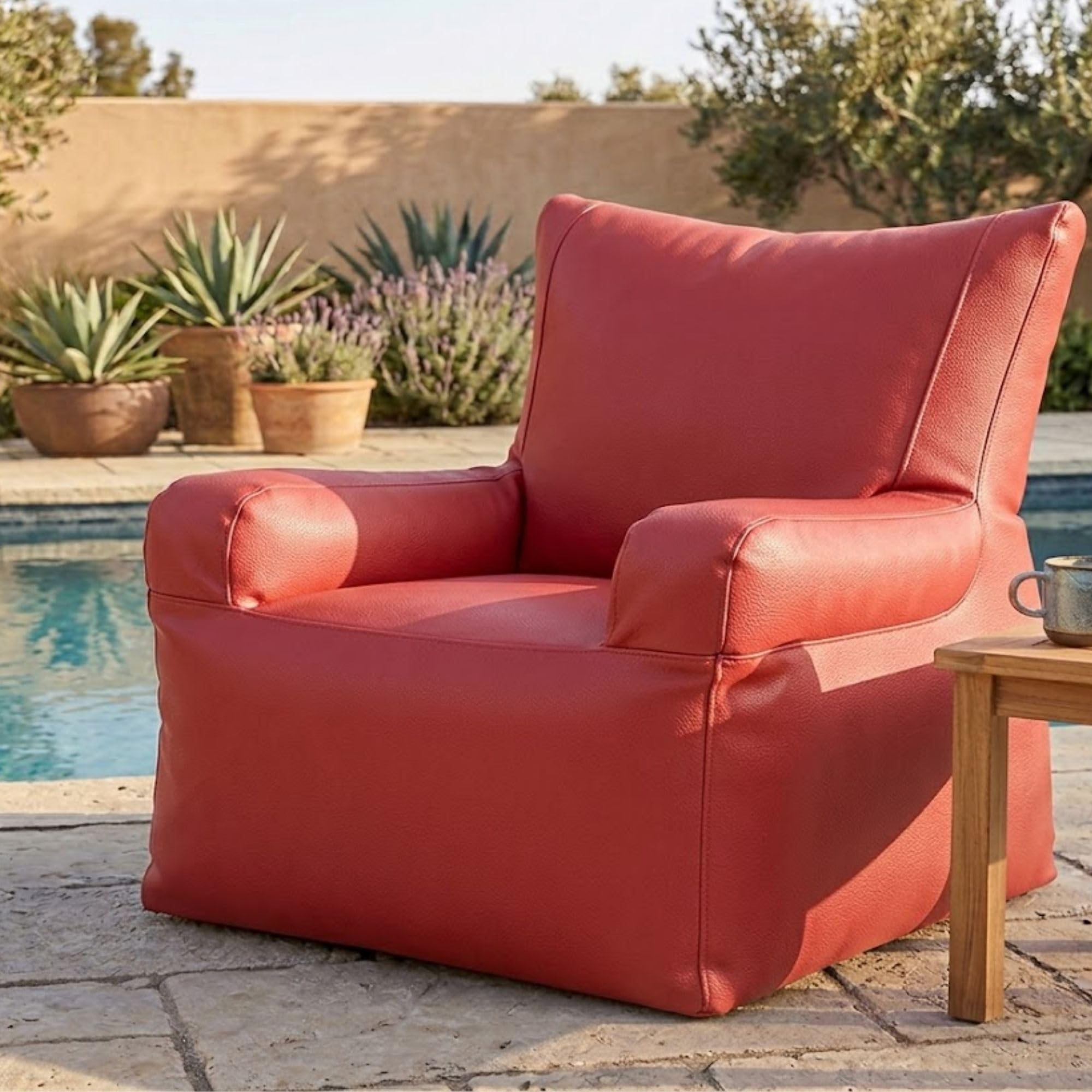 Bean Bag Chair Cover | Size: 3XL | Color: Red | Without Beans | Premium Leatherette Cover (CMF 0004)-image-33
