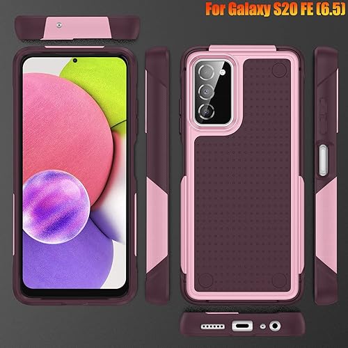Miniatura 8 de Funda resistente para Samsung Galaxy S20 FE (5G) de 6.5 pulgadas, 4 esquinas con bolsas de aire protección contra caídas de 12 pies, agarre