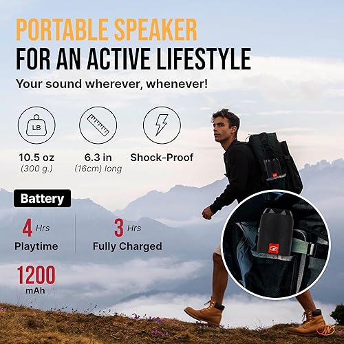 Miniatura 3 de Altavoz Bluetooth y radio FM altavoz inalámbrico portátil impermeable IPX5 con BT 5.3, sonido estéreo, tarjeta micro SD reproductor MP3,