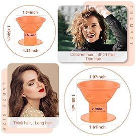 JANYUN 40 Pcs Orange Magic Silicone Hair Rollers Include 20pcs Large Silicone Curlers 20pcs Heatless Small Hair Curlers (Orange)