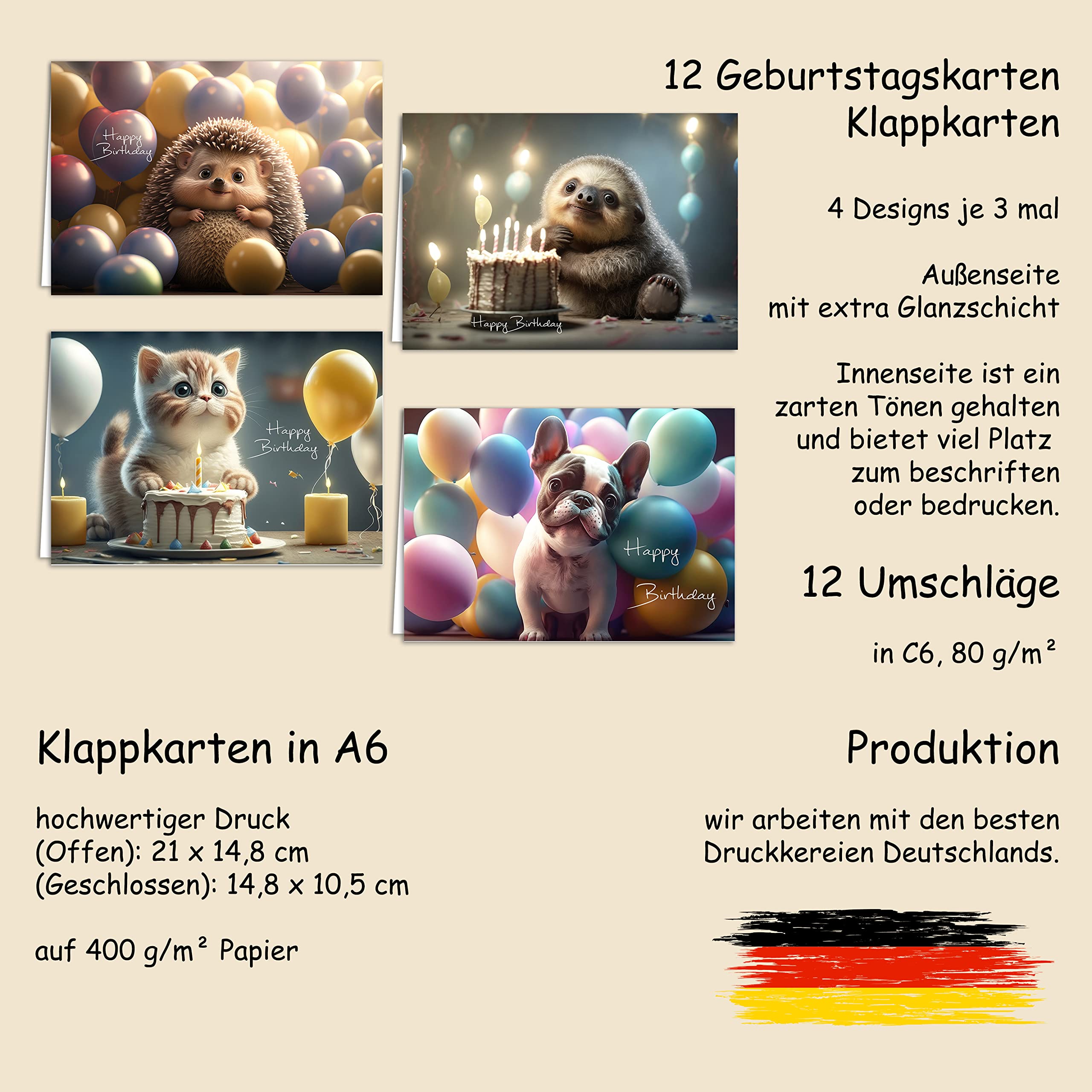 Gooji Geburtstagskarte – Lustige Katze, 12,7 X 17,8 Cm, Mit Umschlag, Für Katzenliebhaber