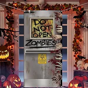 Amazon.com: Scary Creepy Zombie Door Cover Blood Hands Walking Scary ...