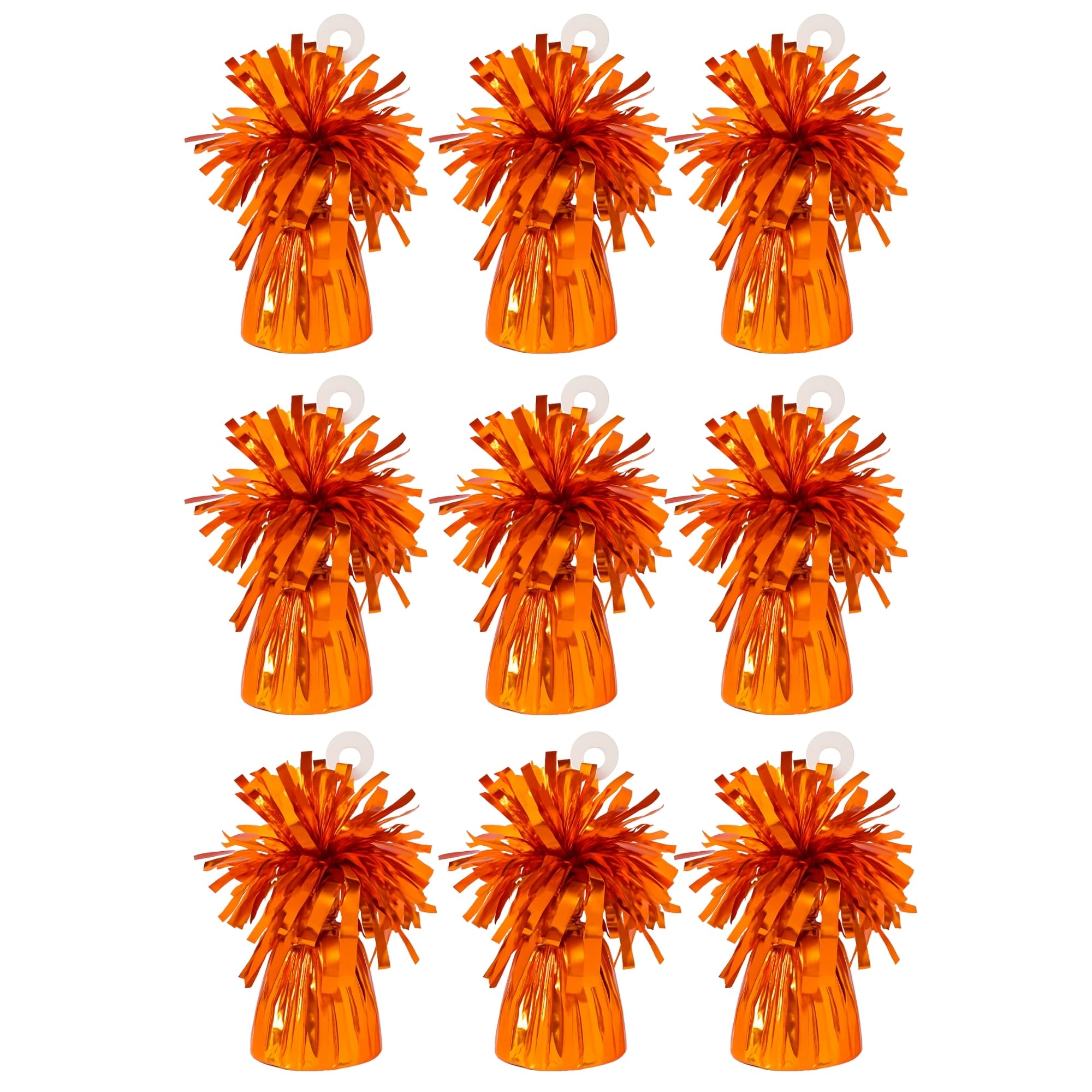 Foil Balloon Weights for Helium Balloons | Metallic Foil Balloon Holder | Birthday Parties, Events & Wedding Celebrations Decoration Accessory (Orange, Pack of 9)