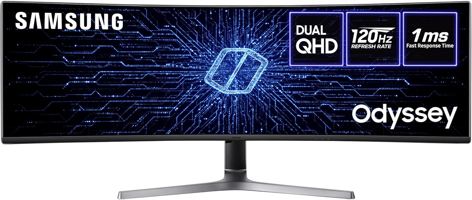 Samsung LC49RG90SSPXXU 49″ Curved LED Monitor – Dual WQHD 5120 x 1440, 120Hz, HDMI, Displayport, USB