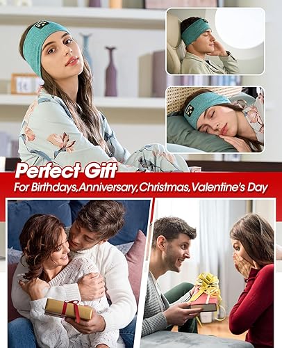 Miniatura 8 de Diadema con auriculares inalámbricos, Bluetooth, sonido estéreo, ultra delgada, HD, perfecta para dormir, entrenar, trotar, yoga, insomnio, viajes