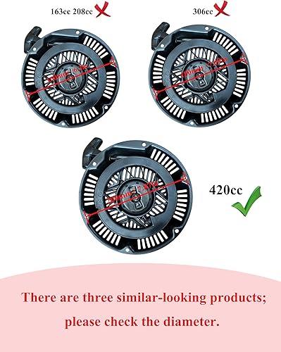 Miniatura 4 de YAMAKATO 797747 Arrancador de tracción para Briggs and Stratton 420cc XR13.5 13.5hp Serie 2100 Conjunto de cable de arranque de motor de eje
